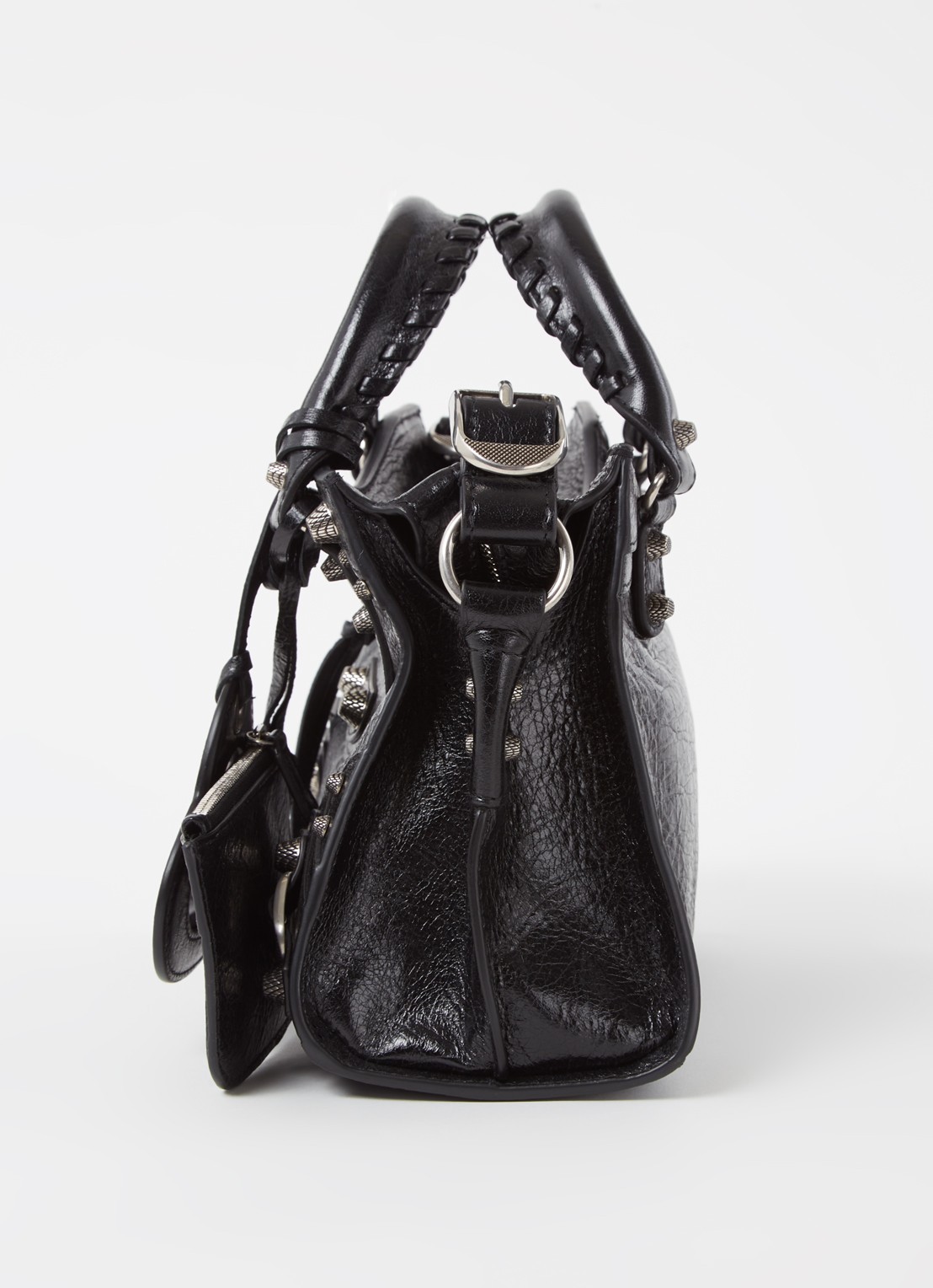 Balenciaga Neo Cagole XS handtas van lamsleer met studs - detail 2 zwart