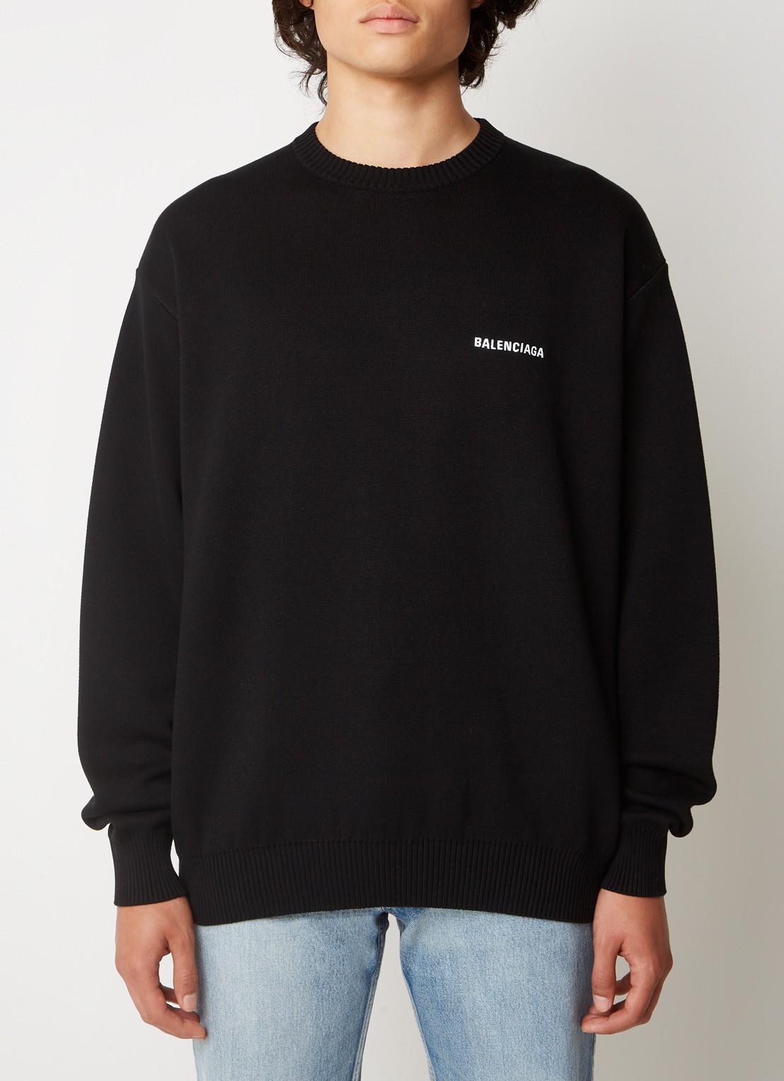 Balenciaga Political Campaign fijngebreide trui met logoborduring - detail 4 zwart