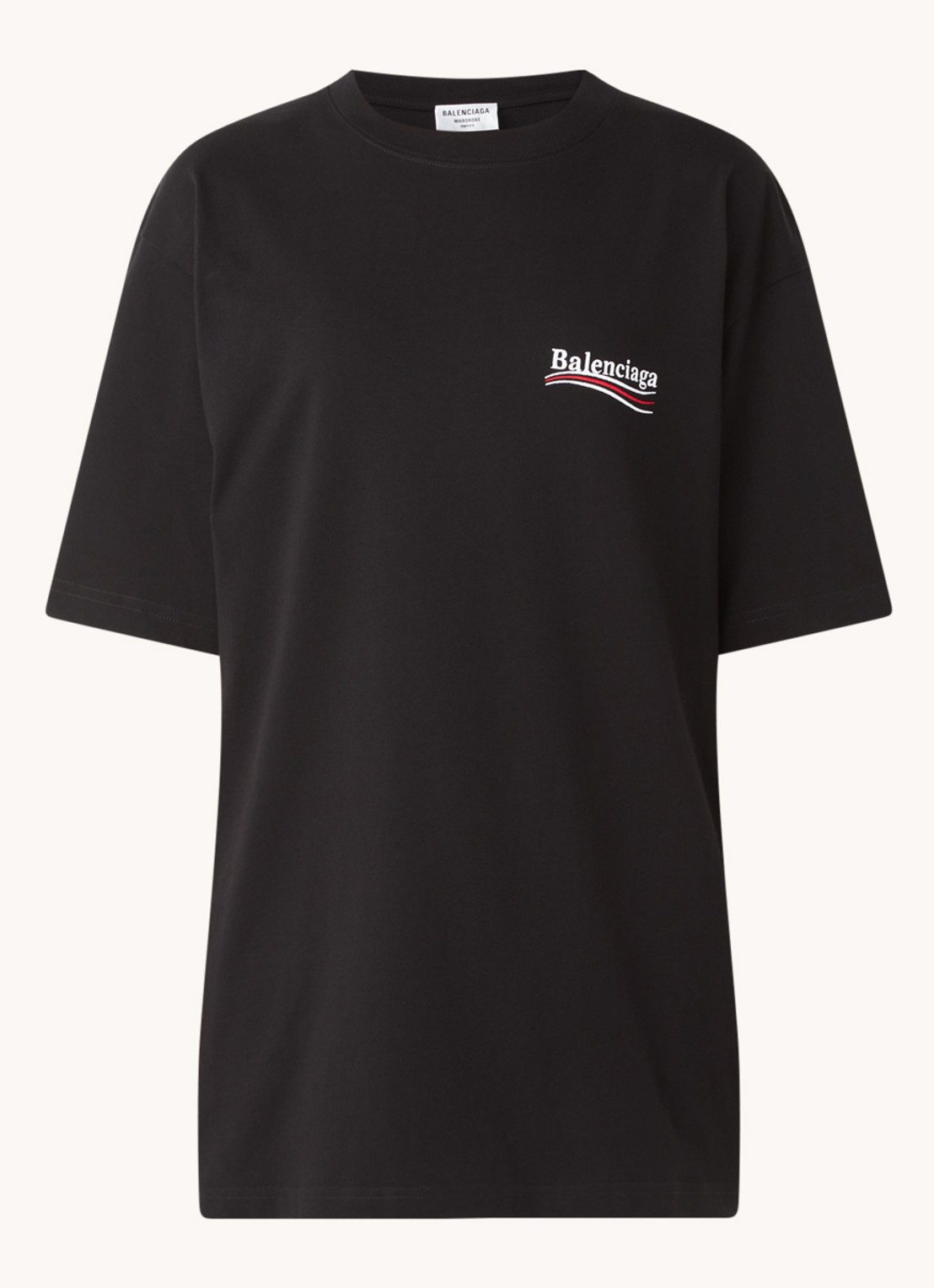 Balenciaga Political Campaign T-shirt met logo- en backprint - voorkant 2 zwart