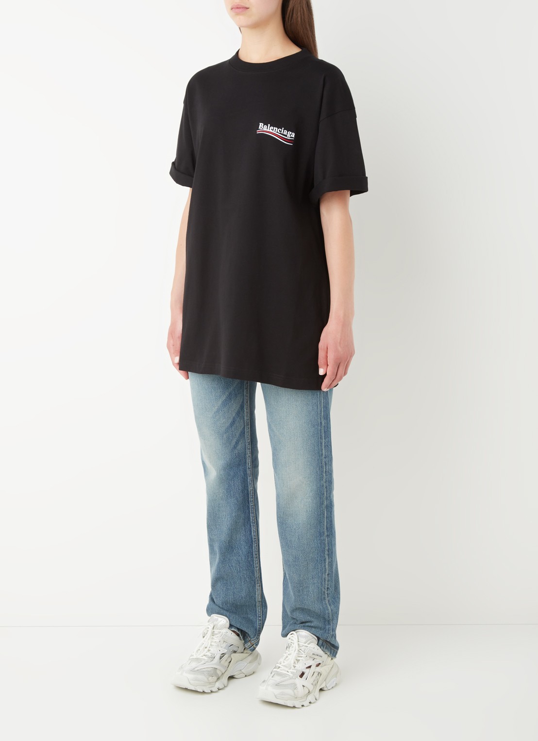 Balenciaga Political Campaign T-shirt met logo- en backprint - voorkant 3 zwart