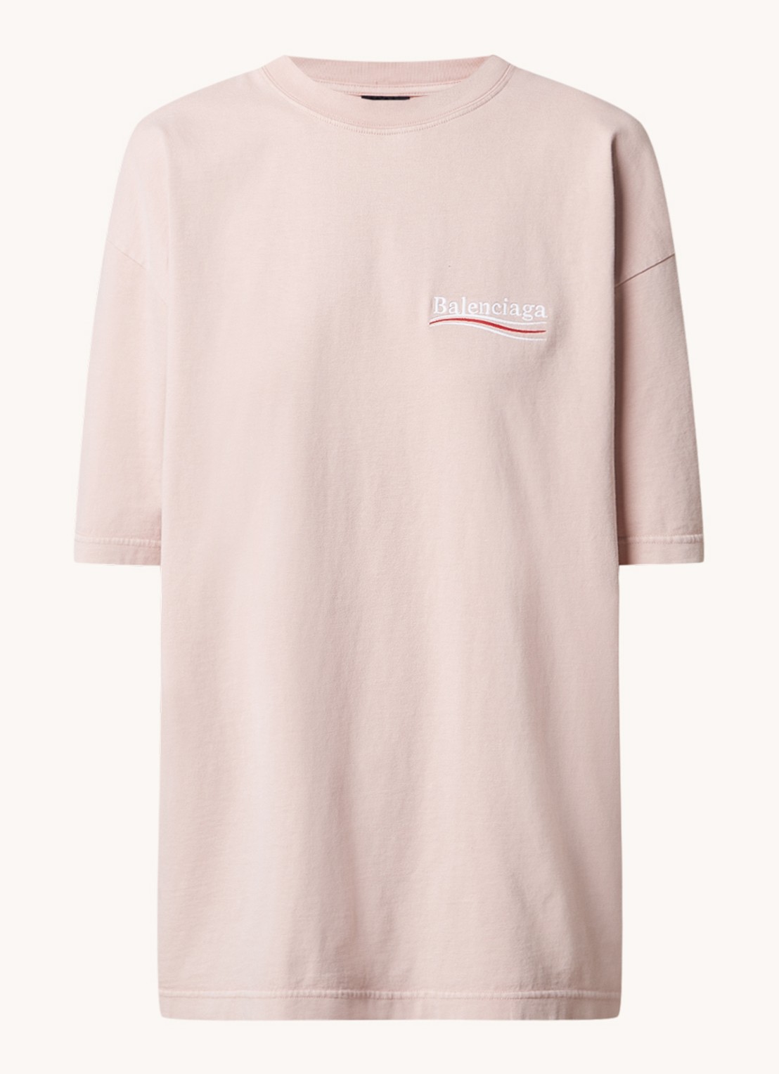 Balenciaga Political Campaign T-shirt met logo- en backprint - voorkant 2 roze