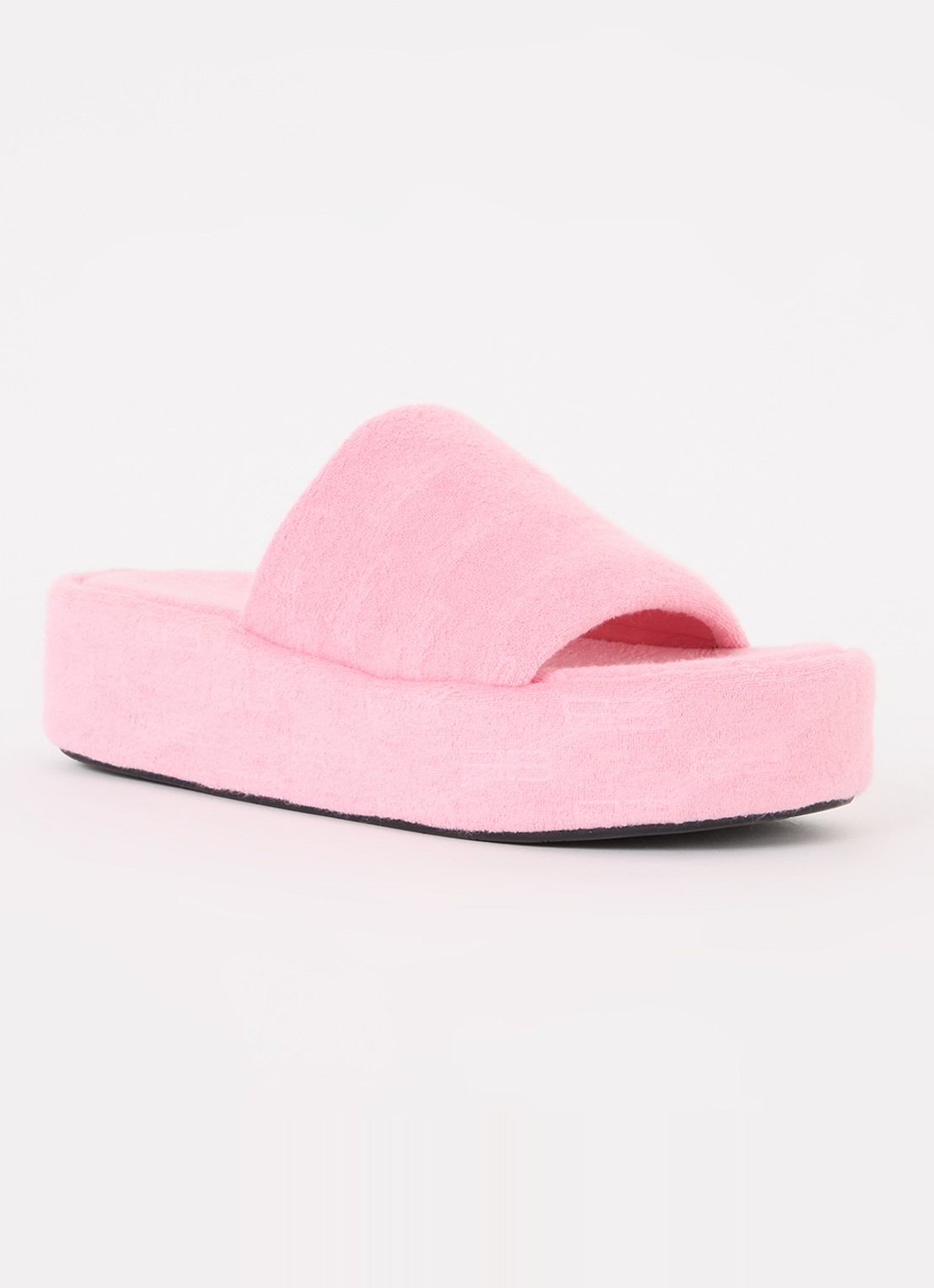 Balenciaga Rise slipper met logo - voorkant roze