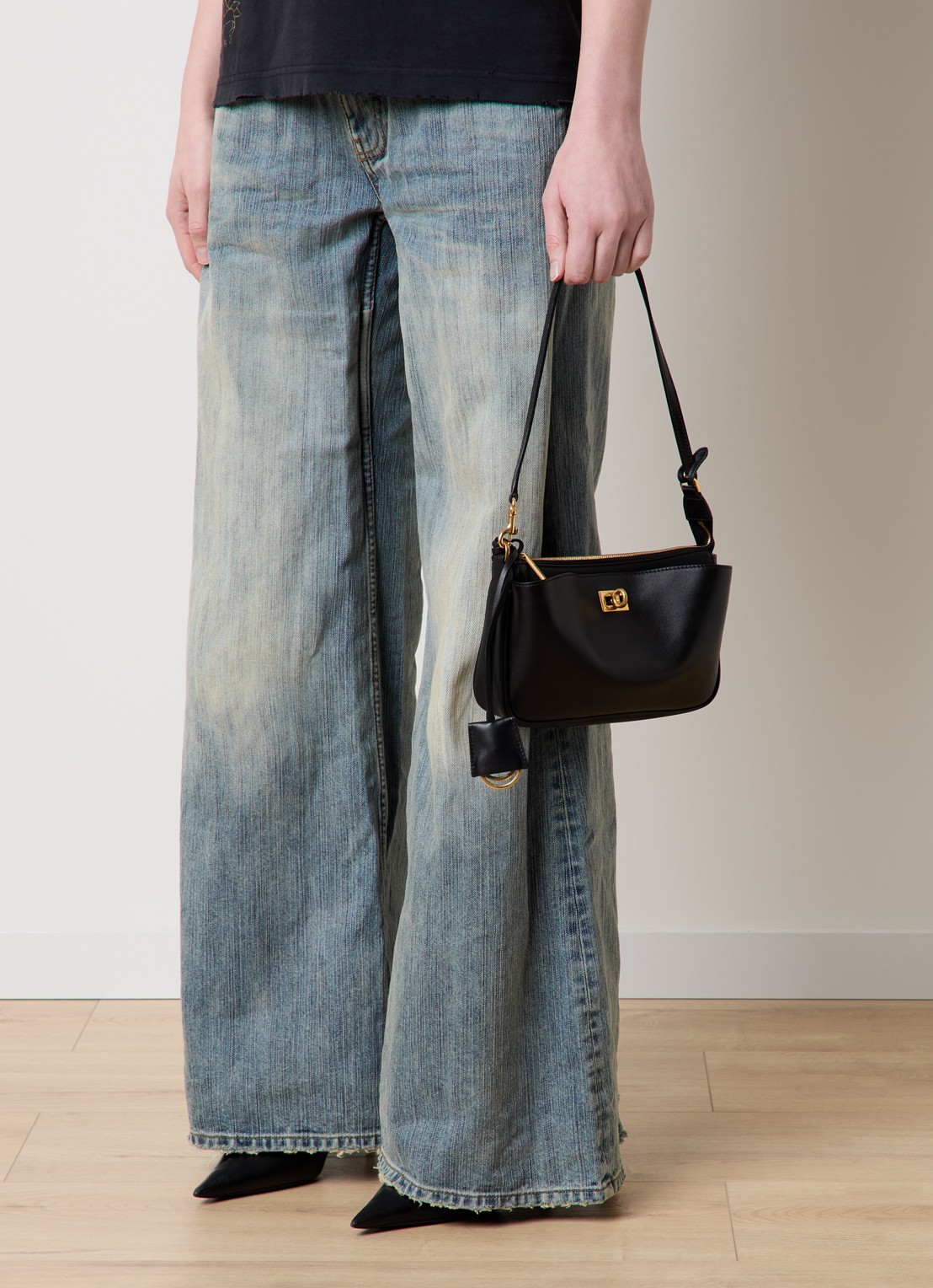 Balenciaga Rodeo Sling Pochette schoudertas van kalfsleer - voorkant 5 zwart