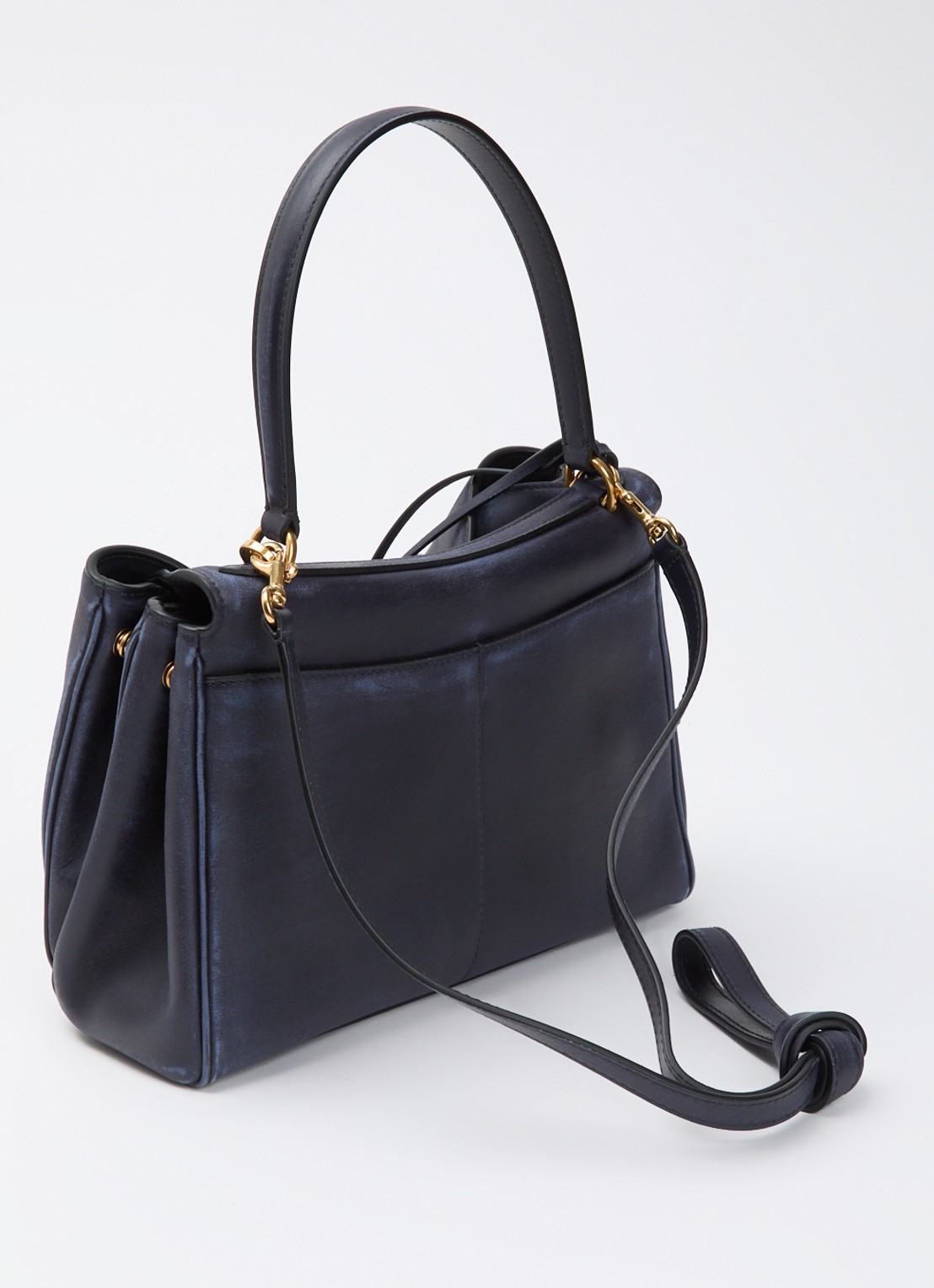 Balenciaga Rodeo Small handtas van kalfsleer met afneembare schouderriem - achterkant 6 donkerblauw