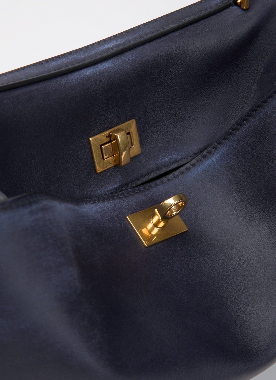 Balenciaga Rodeo Small handtas van kalfsleer met afneembare schouderriem - detail 4 donkerblauw