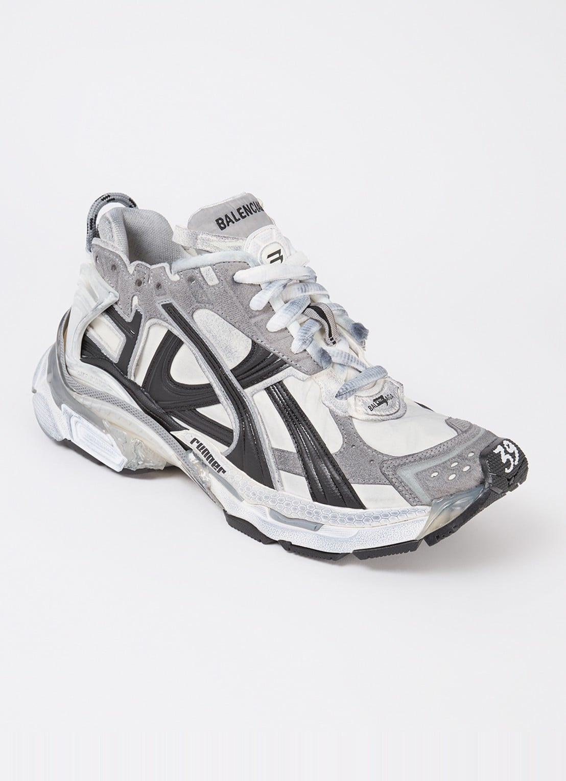 Balenciaga Runner sneaker met logo - voorkant 6 grijs