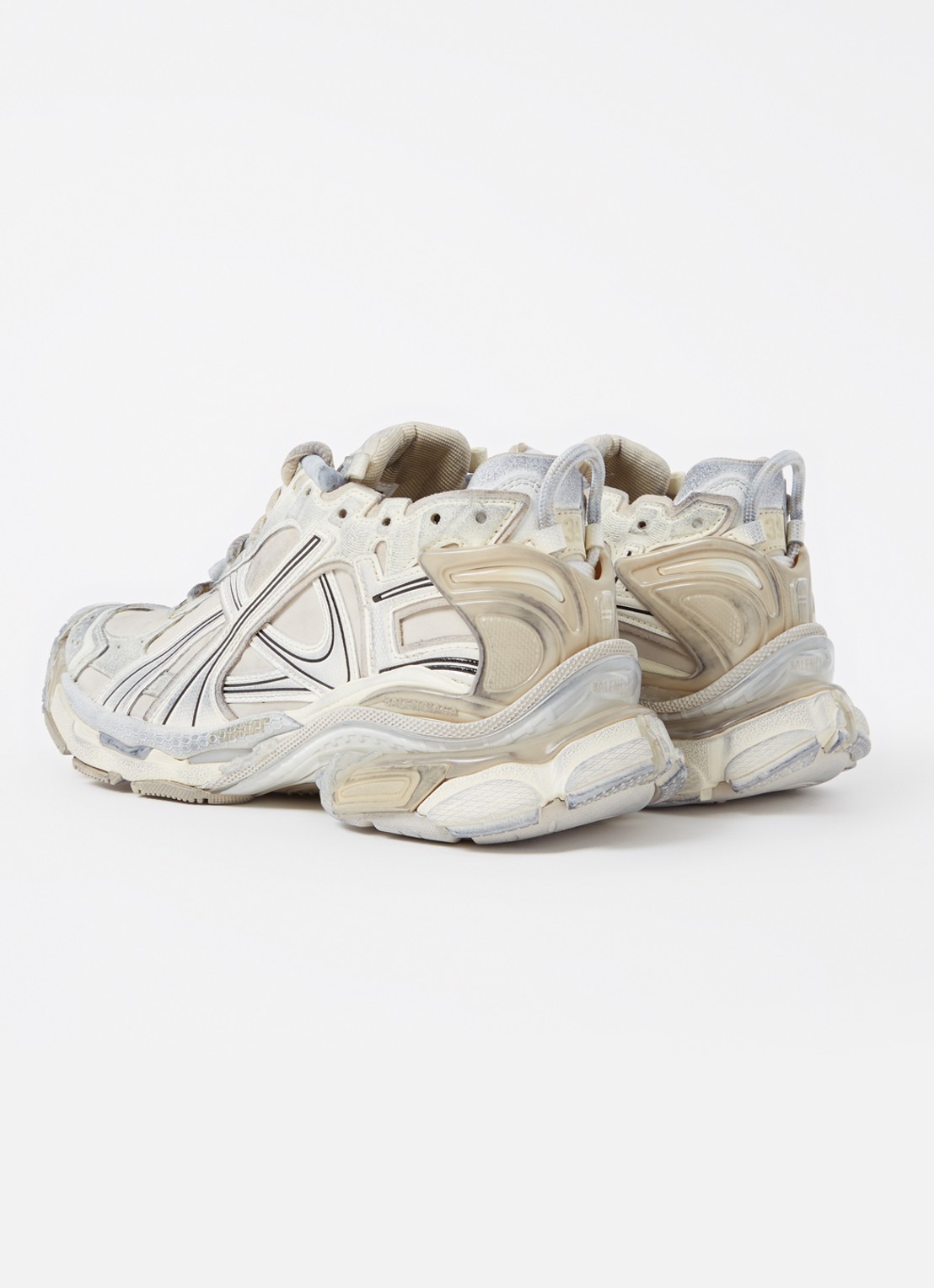Balenciaga Runner sneaker met logo - achterkant 3 beige
