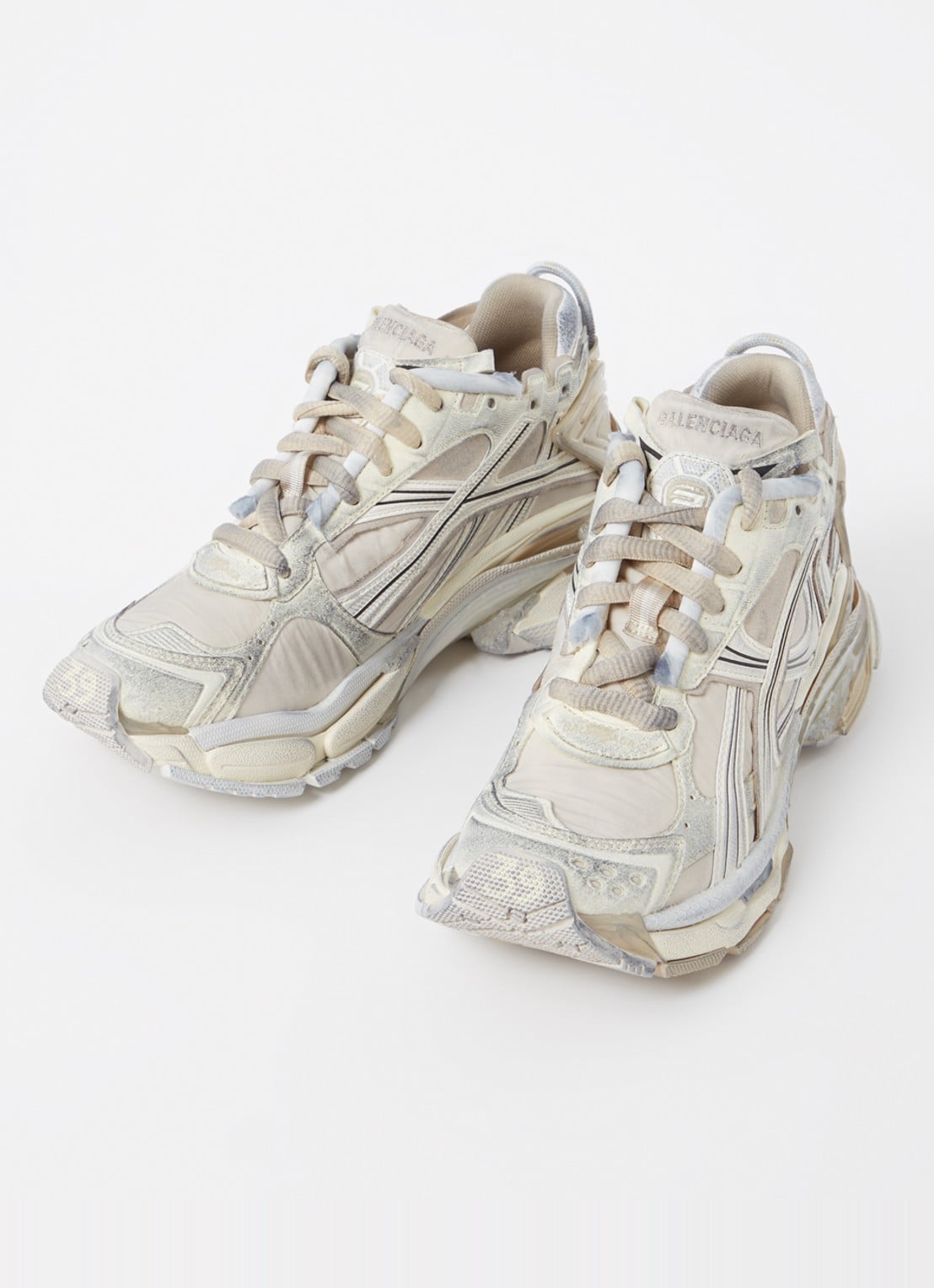Balenciaga Runner sneaker met logo - detail 4 beige