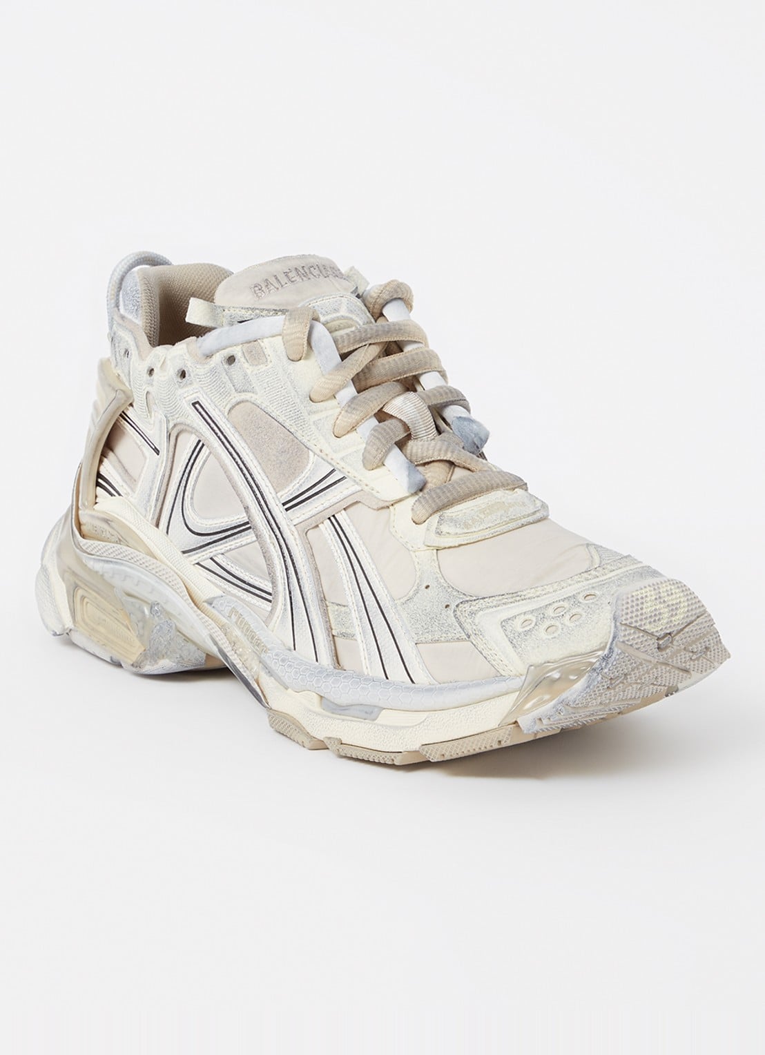 Balenciaga Runner sneaker met logo - voorkant beige