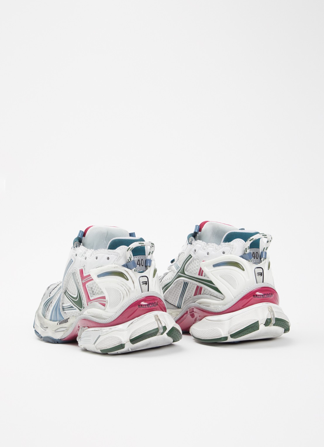 Balenciaga Runner sneaker met mesh details - achterkant roze