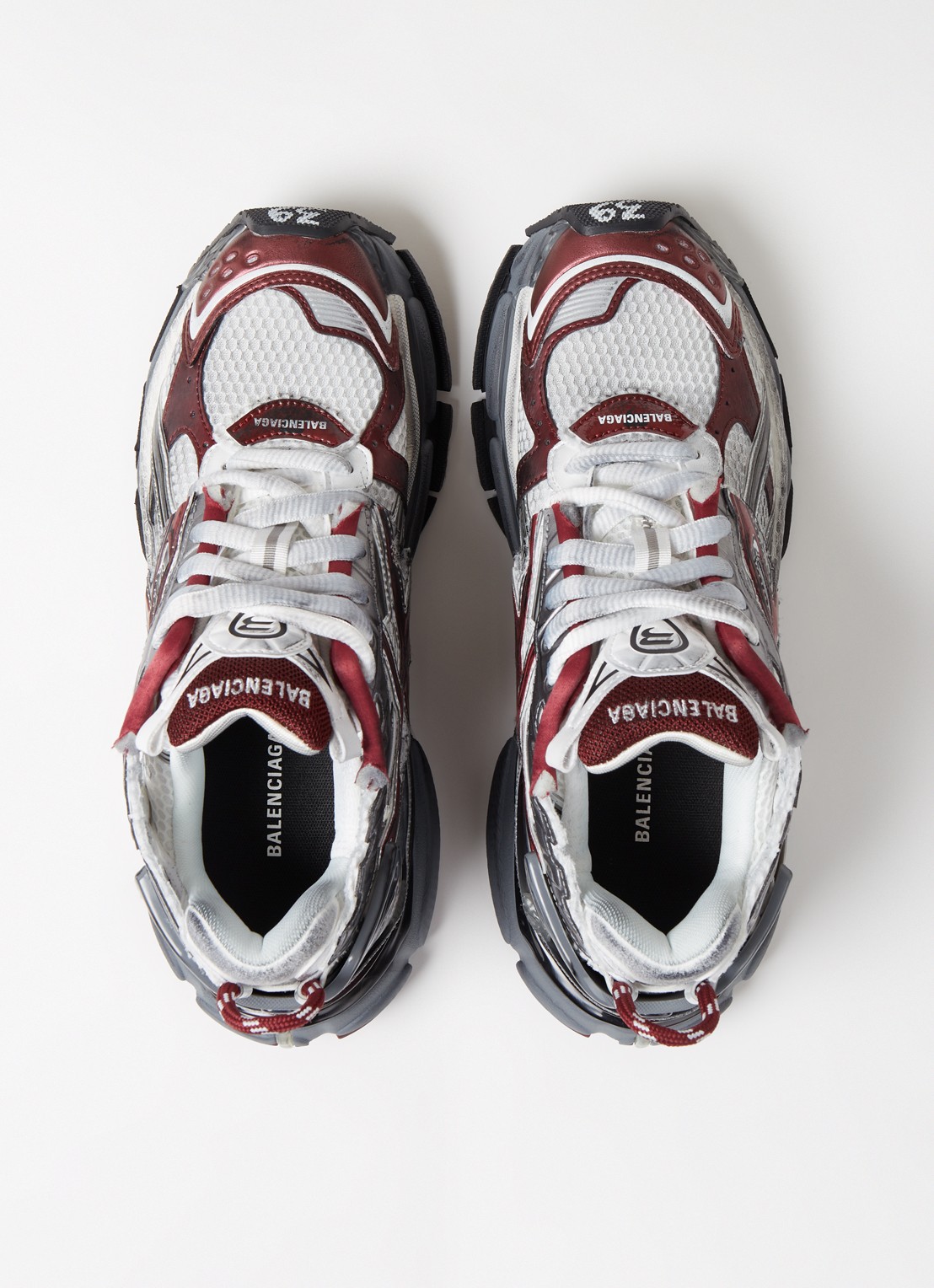 Balenciaga Runner sneaker met mesh details  - detail 3 bordeauxrood