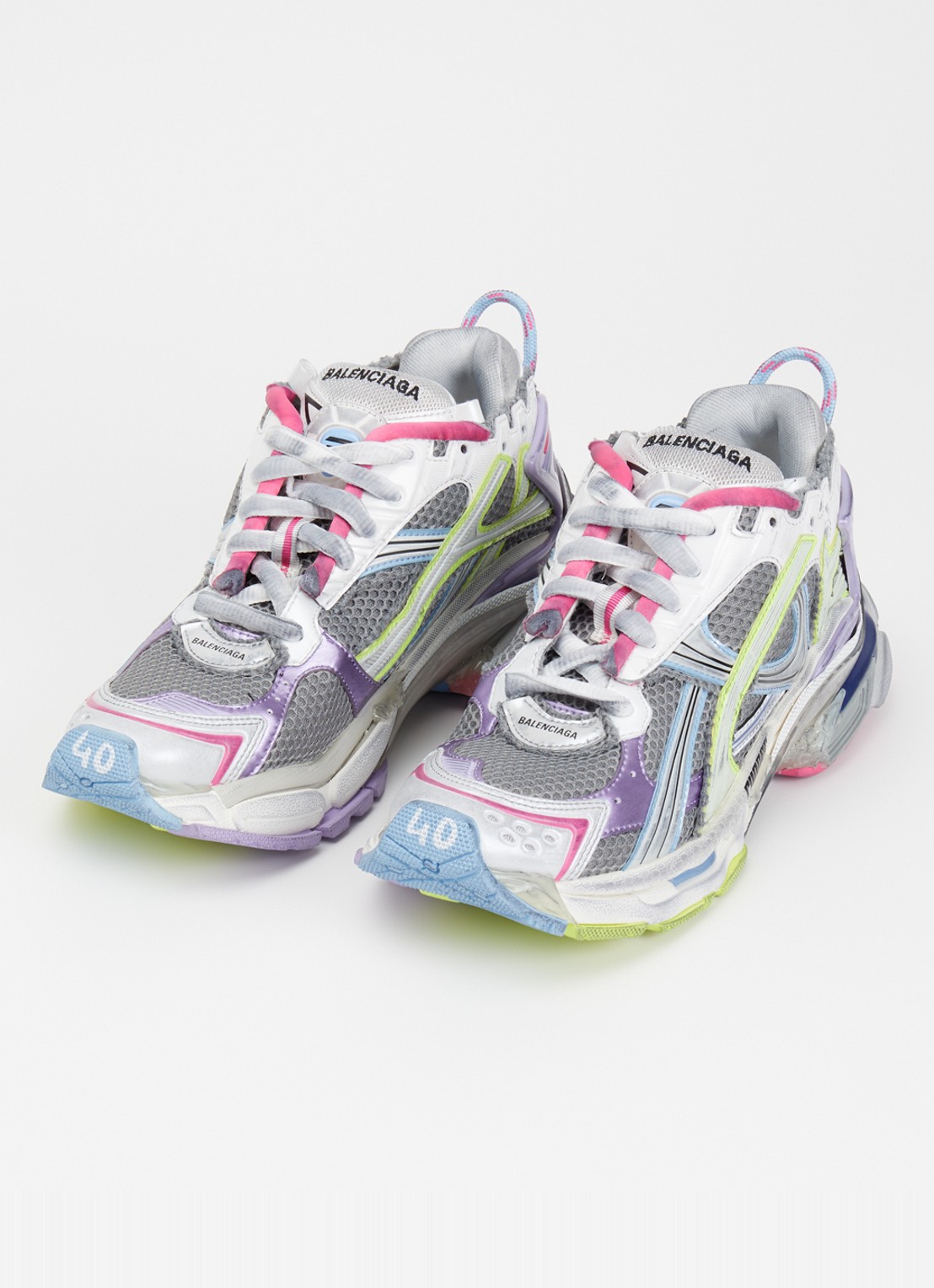 Balenciaga Sneaker met mesh details - detail 4 grijs