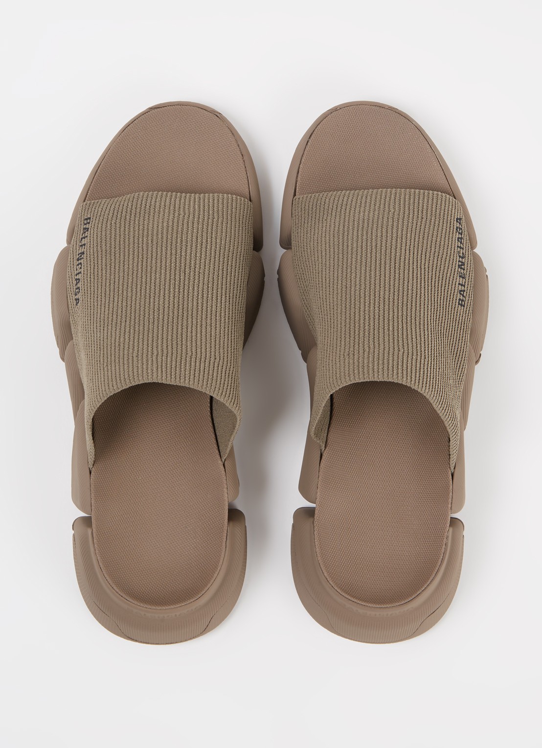 Balenciaga Speed 2.0 slipper met gebreid bovenwerk - detail 5 khaki
