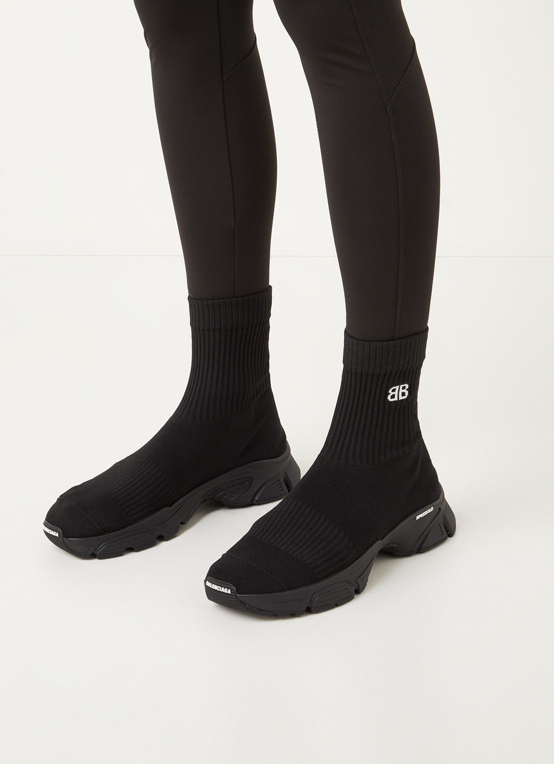 Balenciaga Speed 3.0 Trainer met gebreid bovenwerk - voorkant 6 zwart