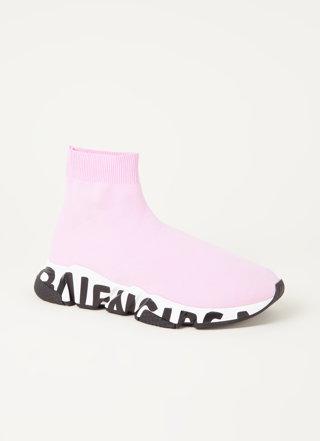 Balenciaga Speed Trainer Graffiti sneaker met gebreid bovenwerk - voorkant lichtroze