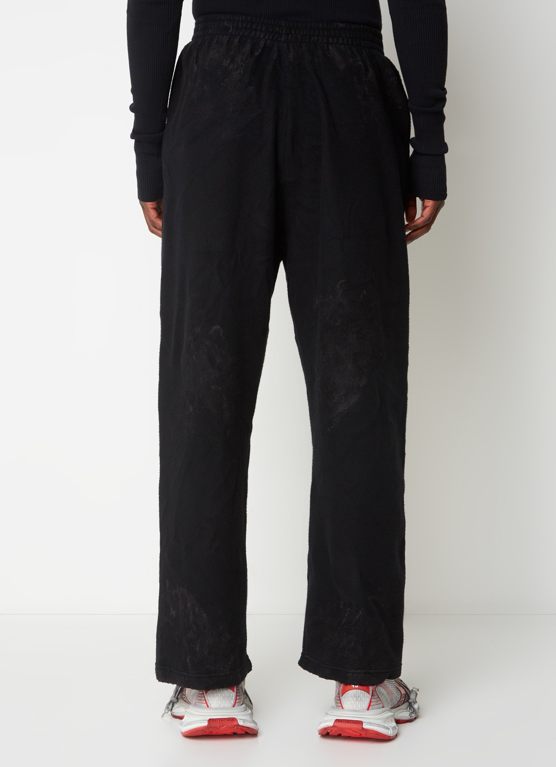 Balenciaga Straight leg joggingbroek met verwassen afwerking - achterkant zwart