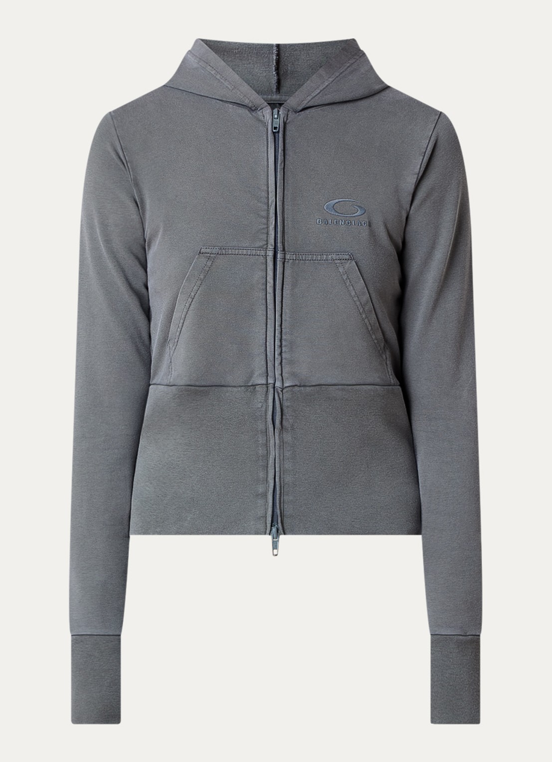 Balenciaga Sweatvest met steekzakken en logoborduring - voorkant 5 middengrijs