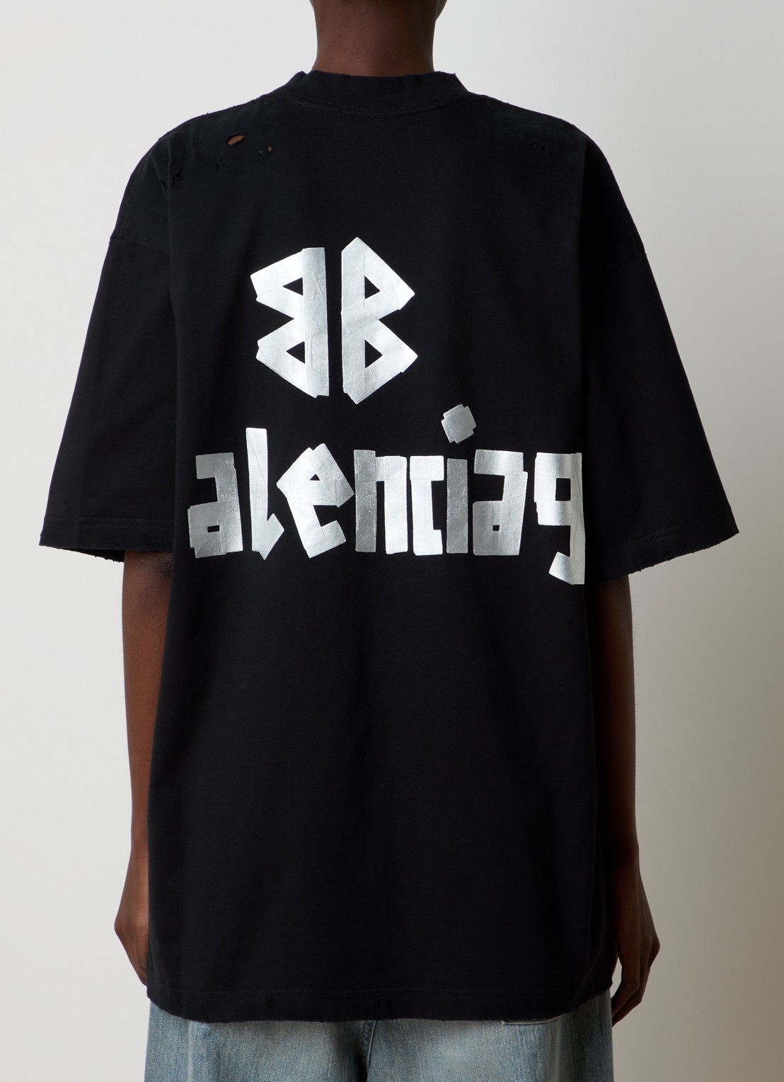 Balenciaga T-shirt met logo- en backprint - achterkant zwart