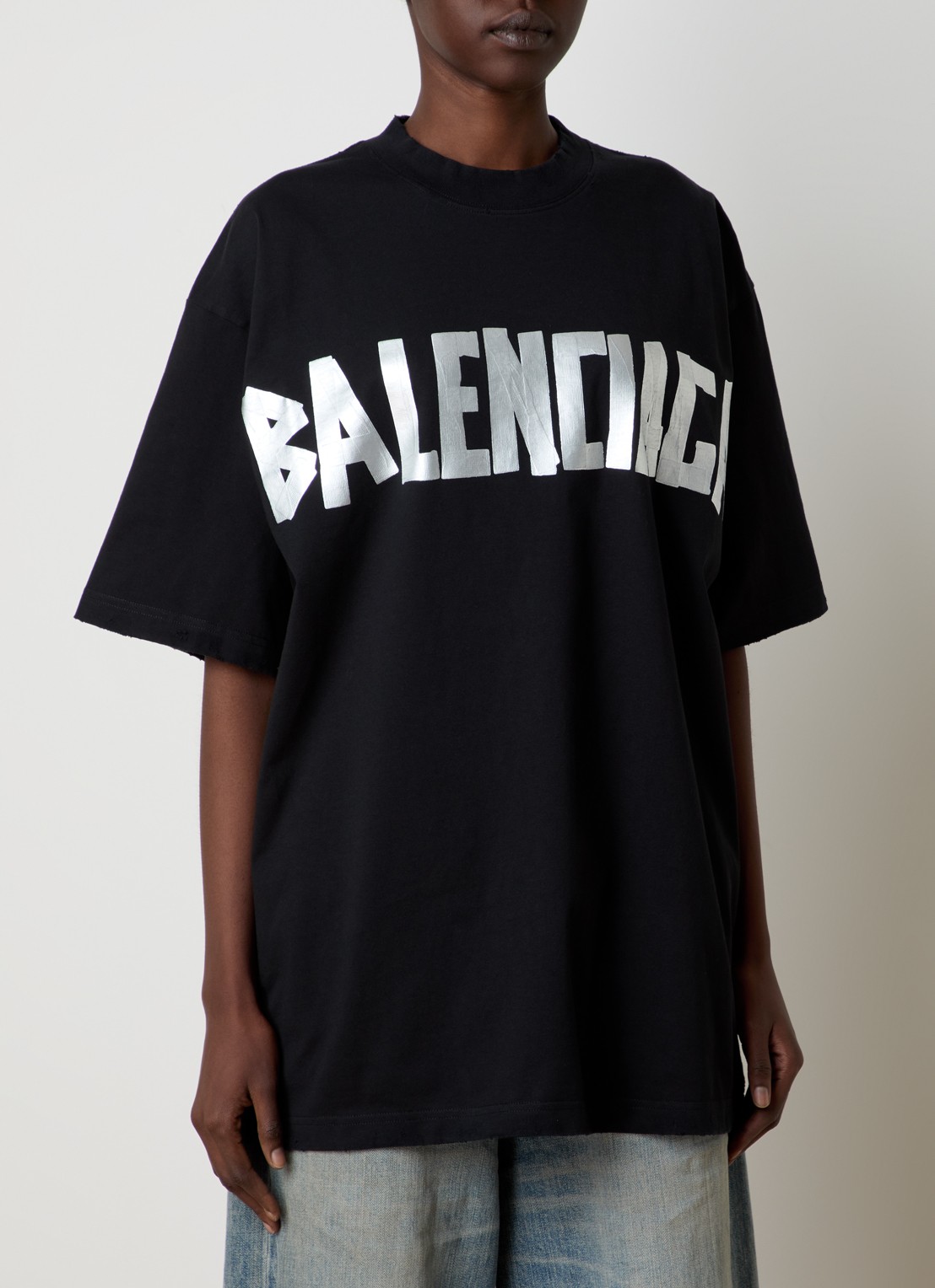 Balenciaga T-shirt met logo- en backprint - detail 2 zwart