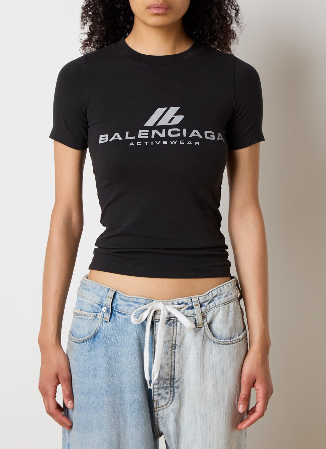 Balenciaga T-shirt met logoprint - detail 4 zwart