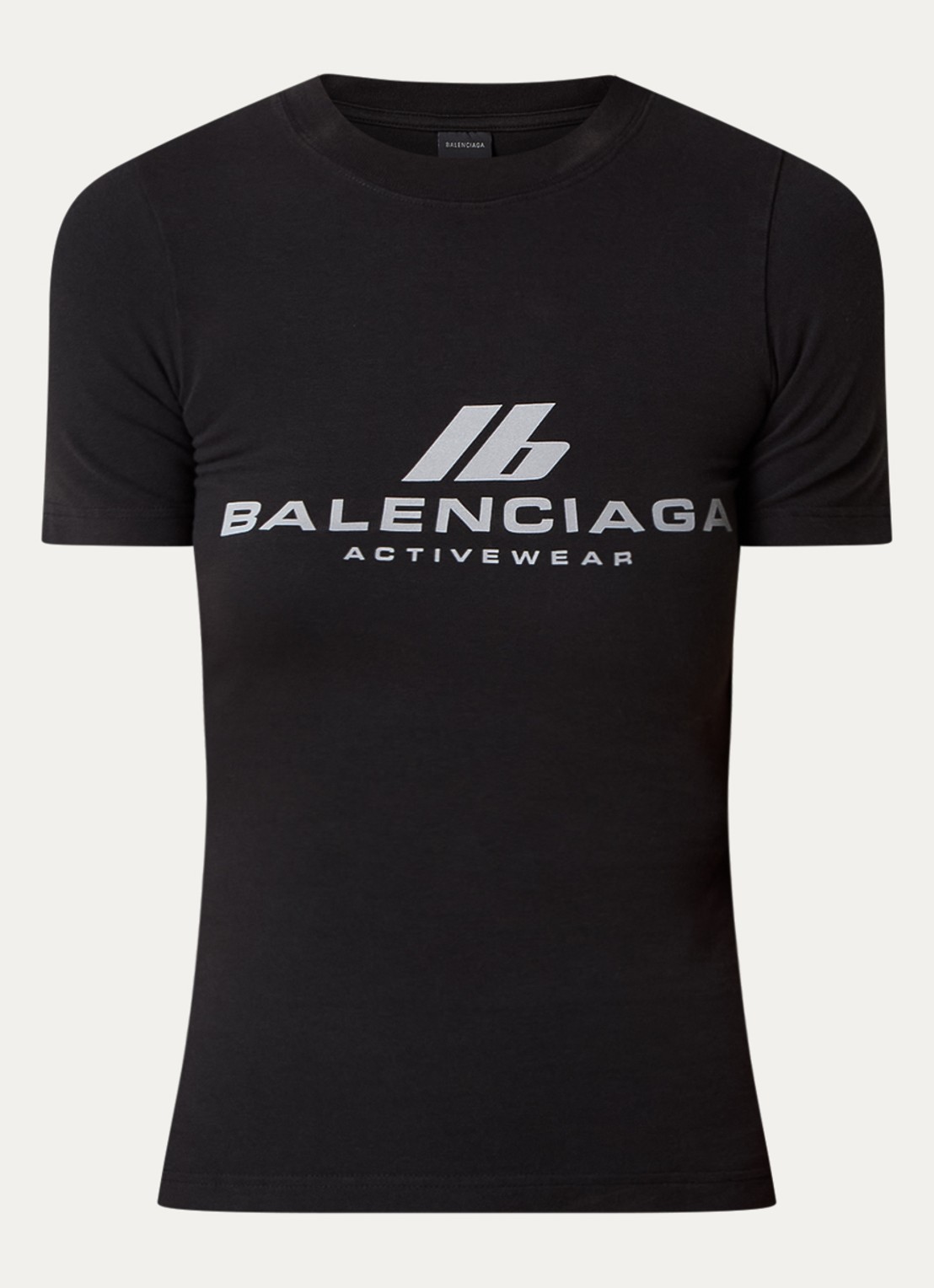 Balenciaga T-shirt met logoprint - voorkant 2 zwart