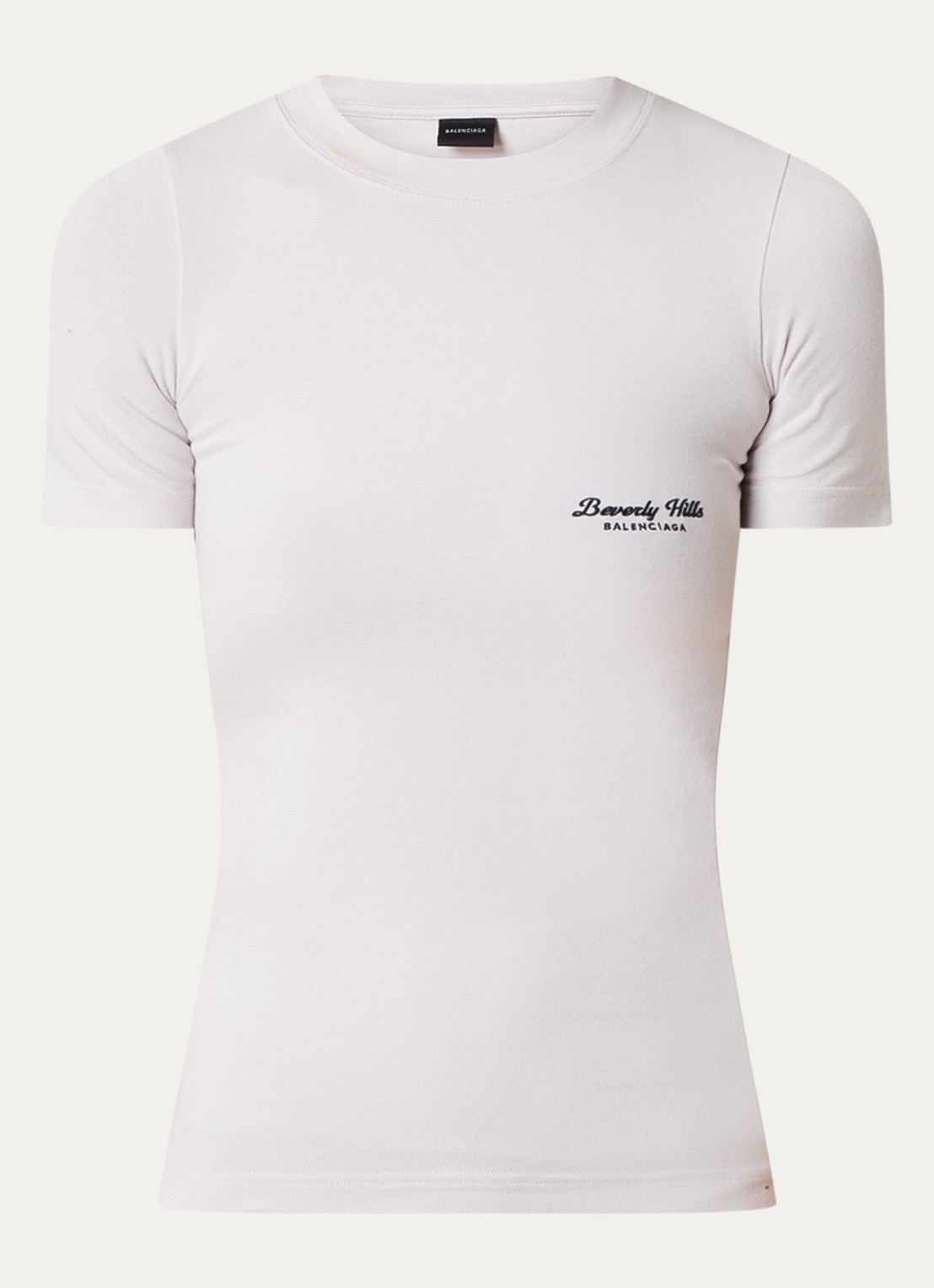 Balenciaga T-shirt met logoprint - voorkant 4 lichtgrijs
