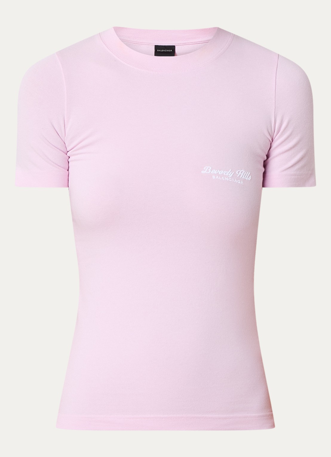 Balenciaga T-shirt met logoprint - voorkant roze