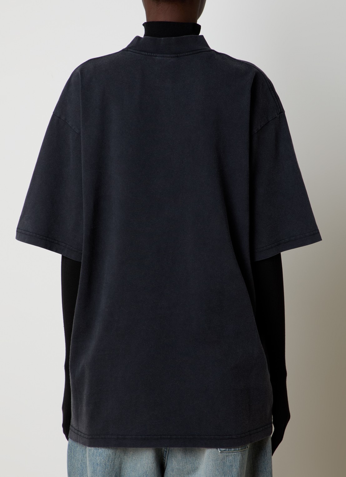 Balenciaga T-shirt met logoprint - achterkant 6 zwart