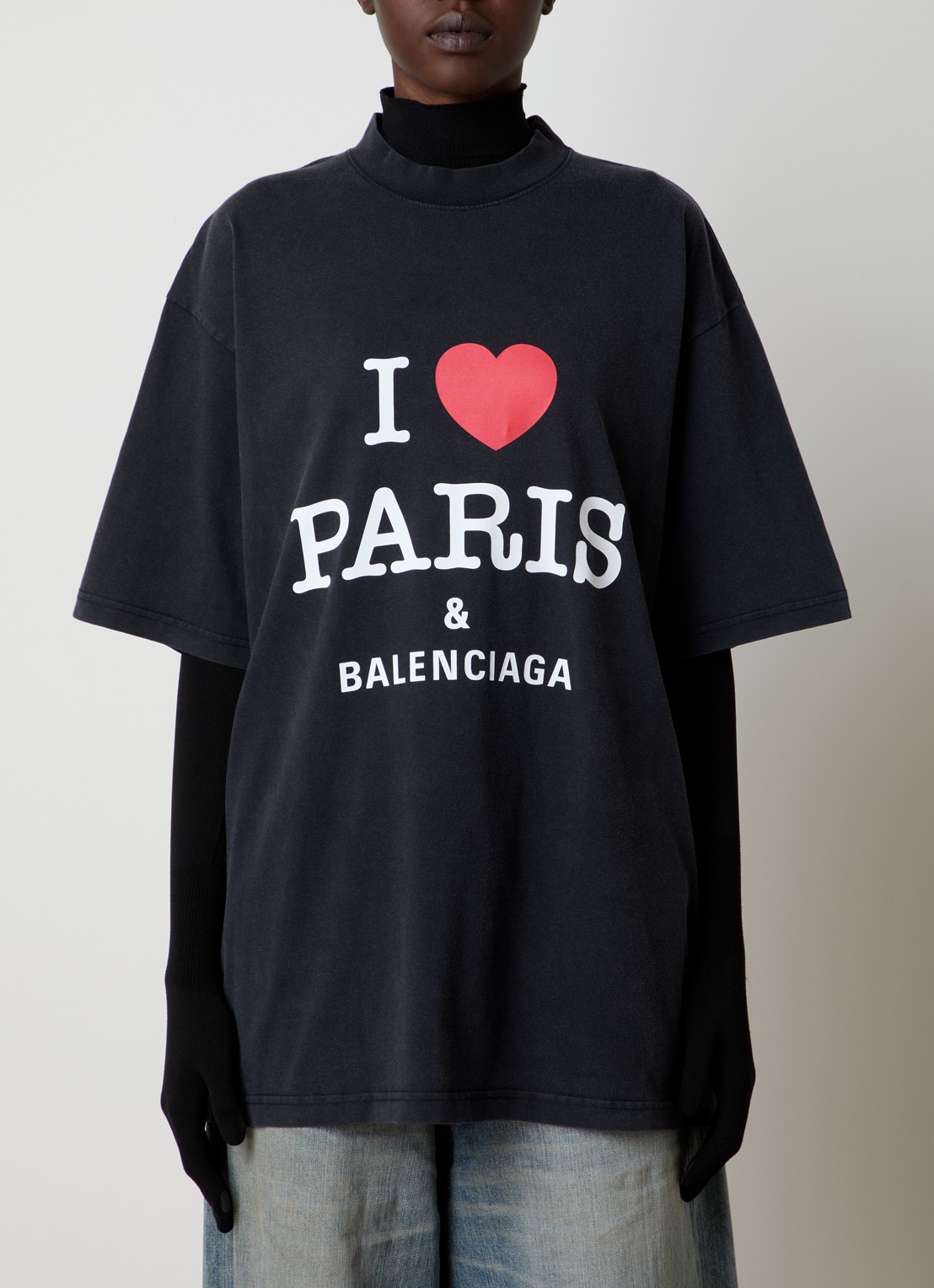 Balenciaga T-shirt met logoprint - detail 4 zwart
