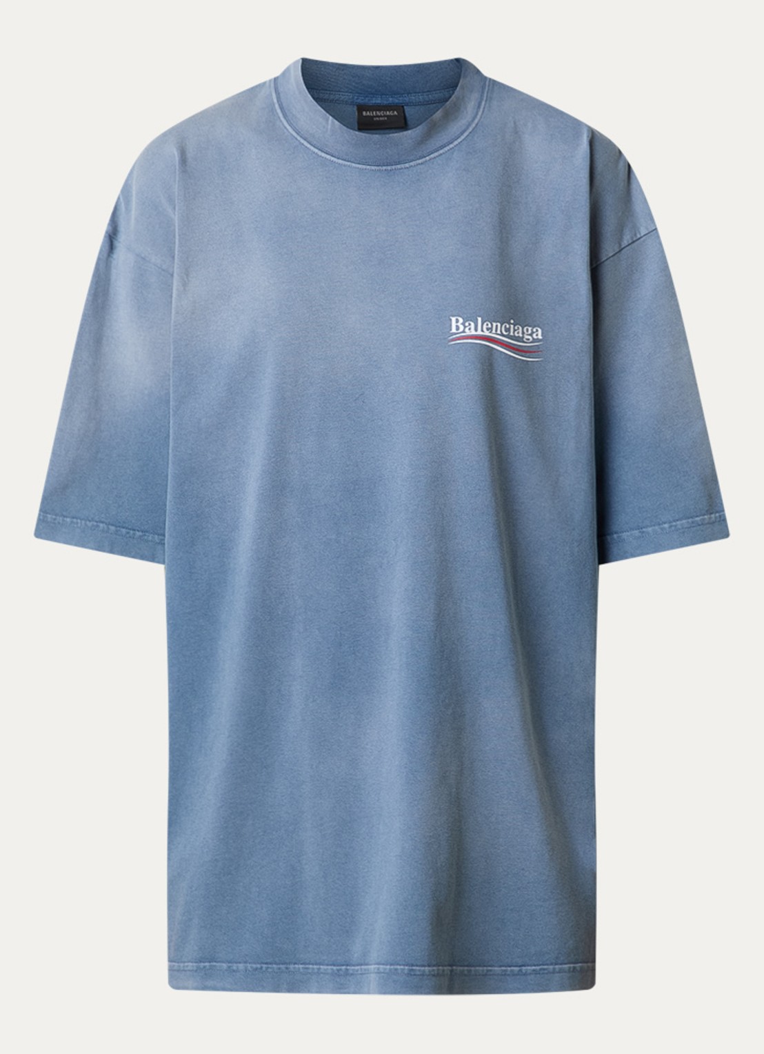 Balenciaga T-shirt met logoprint - voorkant blauw