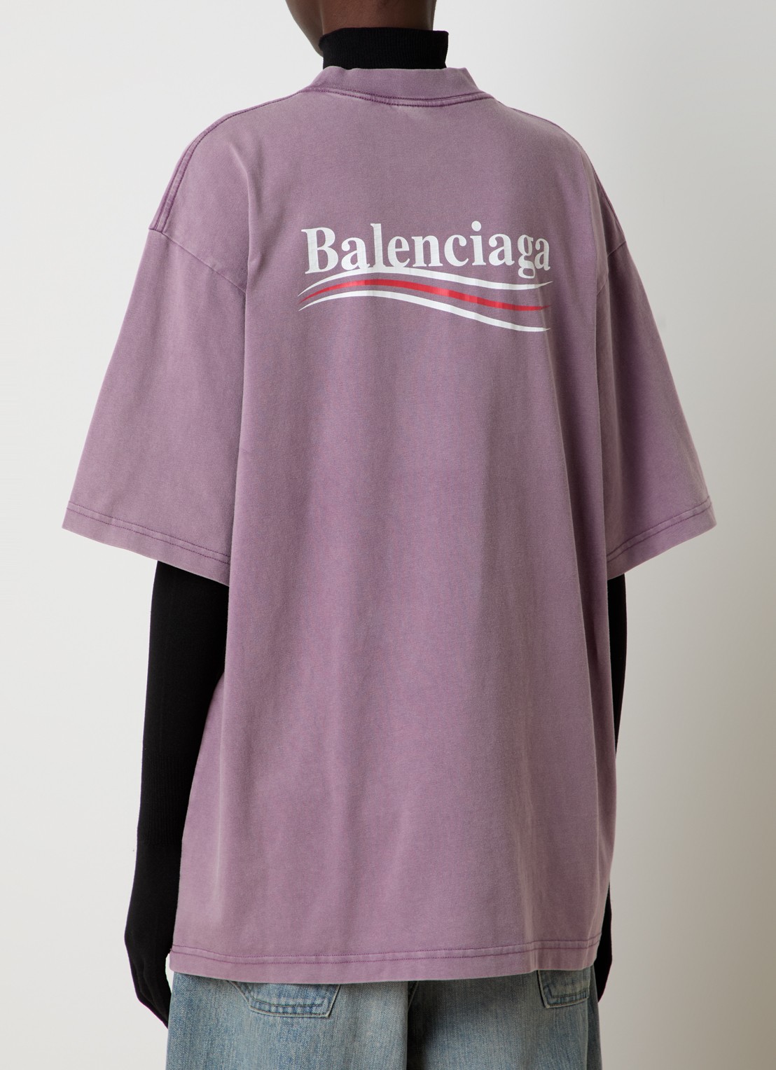 Balenciaga T-shirt met logoprint - detail 4 paars