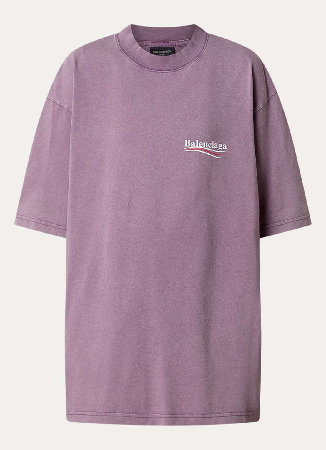 Balenciaga T-shirt met logoprint - voorkant paars