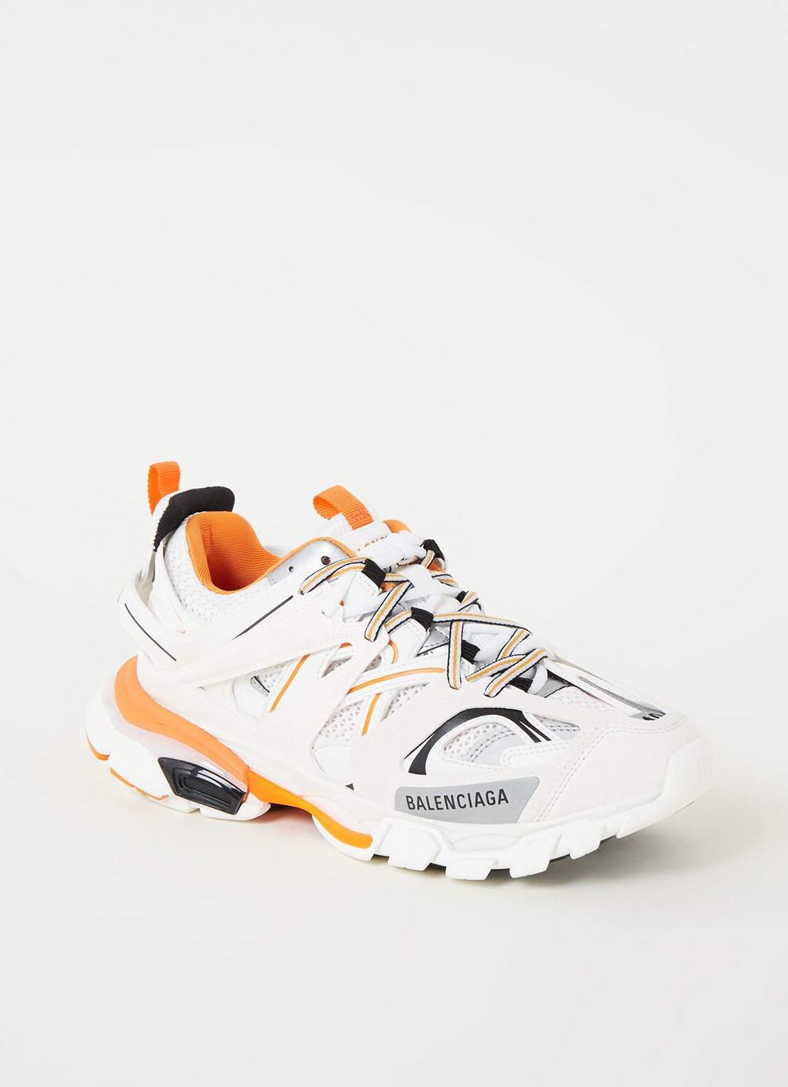 Balenciaga Track sneaker met mesh detalis - voorkant oranje