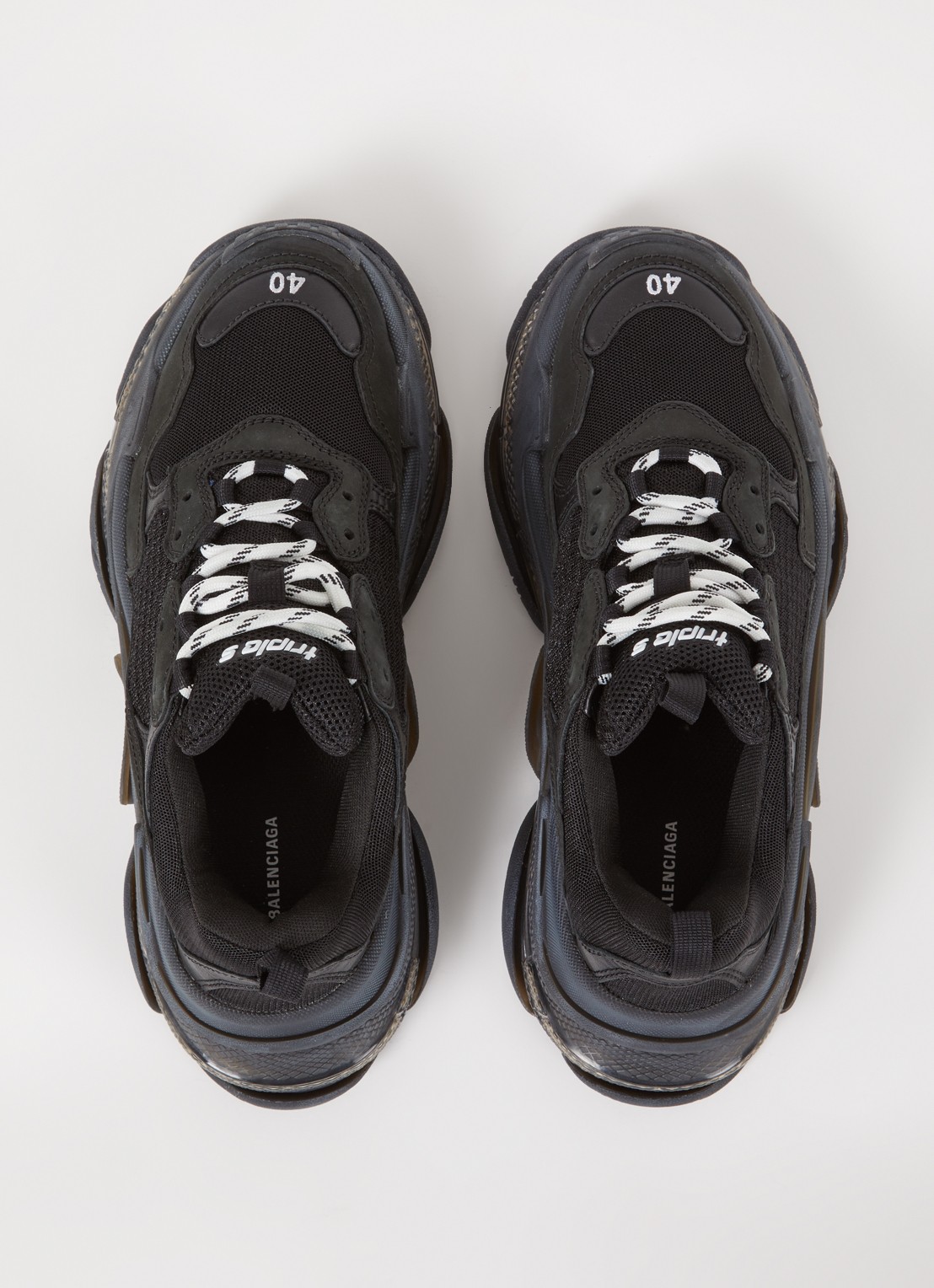 Balenciaga Triple S Clear sneaker met mesh details - detail 3 zwart