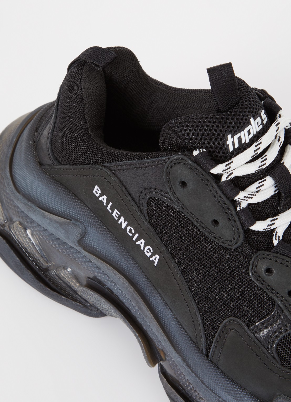 Balenciaga Triple S Clear sneaker met mesh details - detail 5 zwart