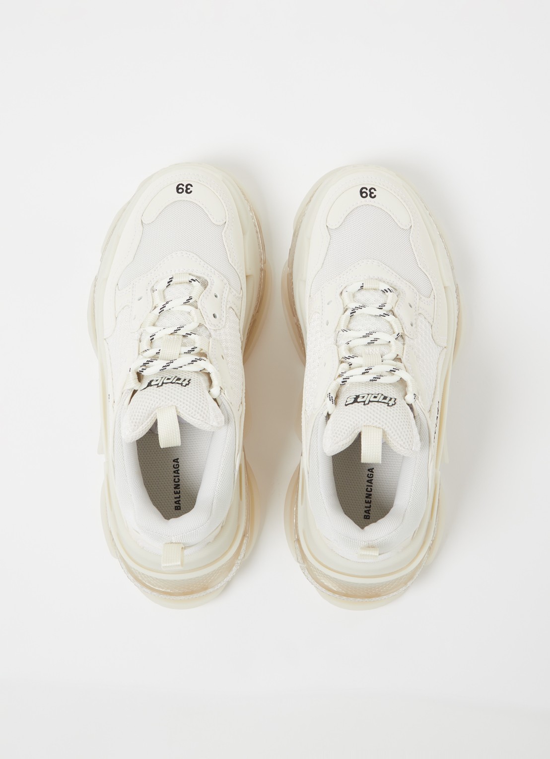 Balenciaga Triple S sneaker met mesh details - detail 3 creme