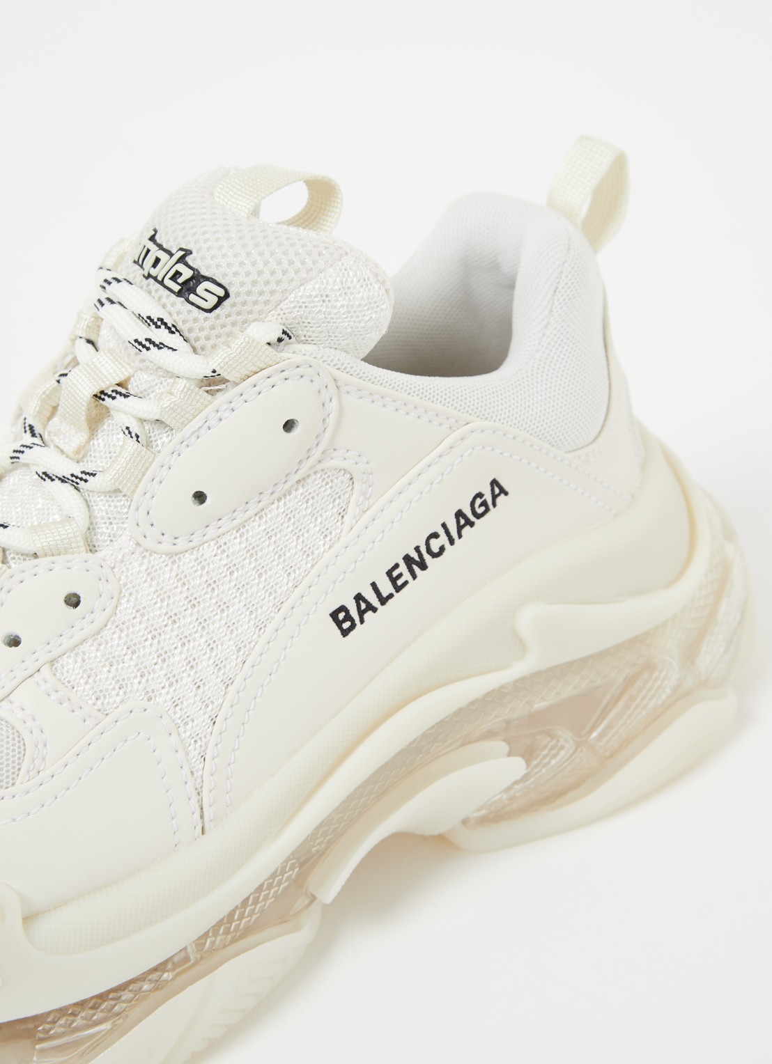 Balenciaga Triple S sneaker met mesh details - detail 4 creme