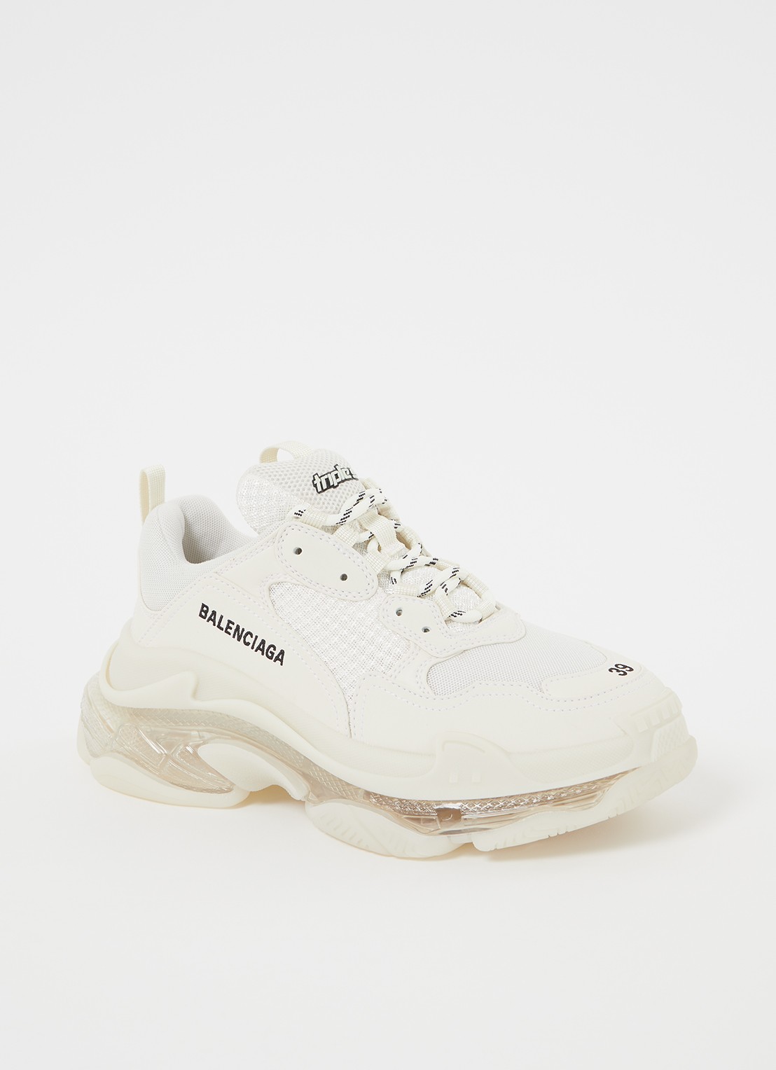 Balenciaga Triple S sneaker met mesh details - voorkant 6 creme
