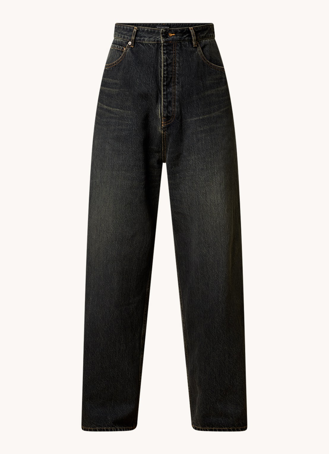 Balenciaga Wide leg jeans met donkere wassing - voorkant 2 indigo