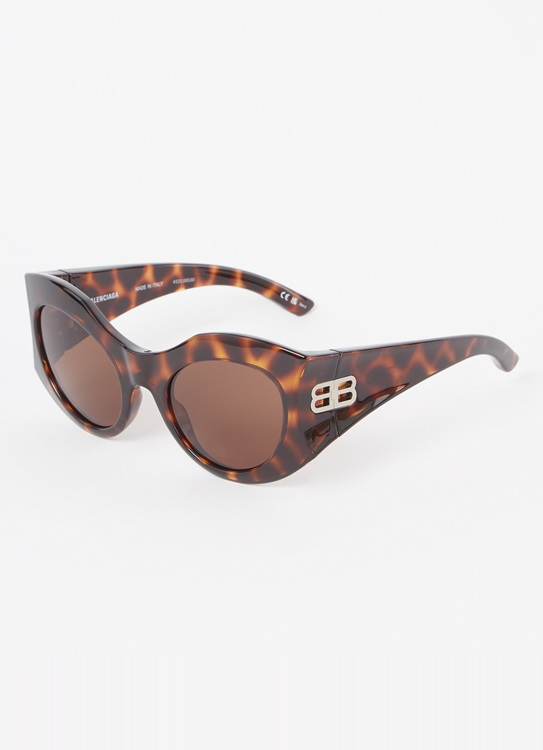 Balenciaga Zonnebril BB0256S - voorkant donkerbruin