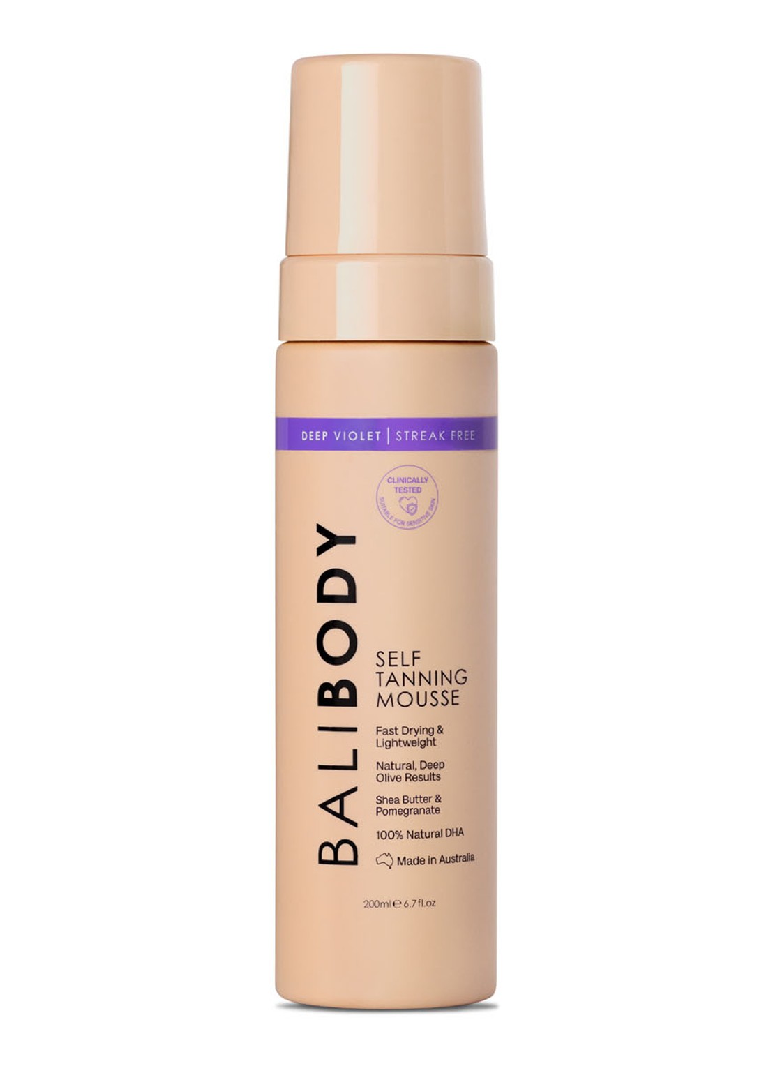 Bali Body Deep Violet Self Tanning Mouse - zelfbruiner - voorkant deep violet