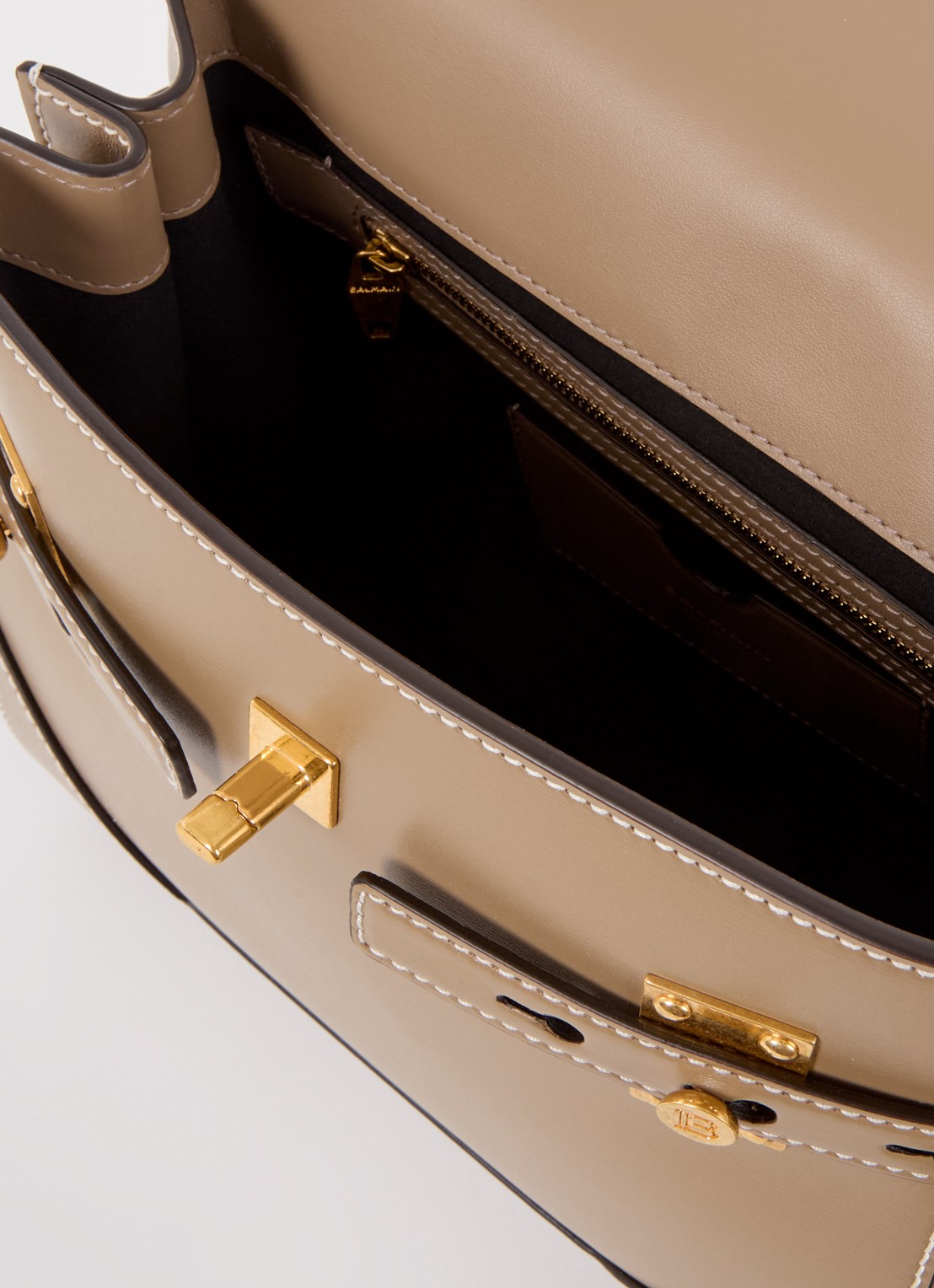 Balmain B-Buzz 23 handtas van kalfsleer - detail 5 zand