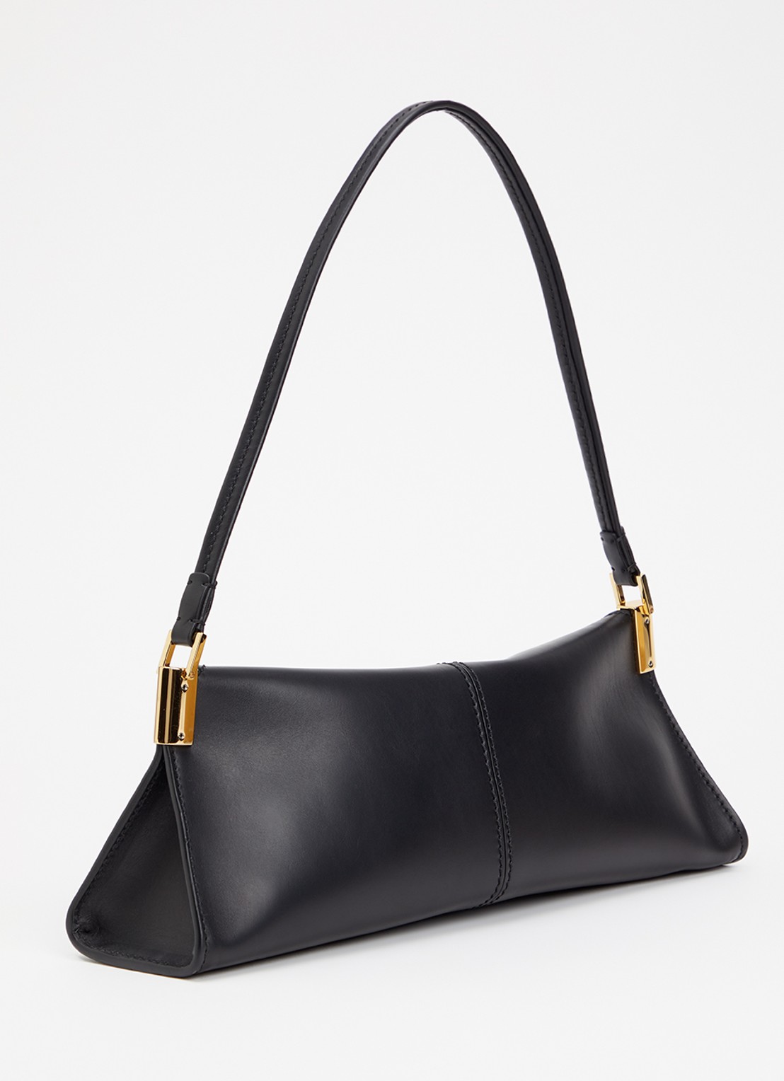 BALMAIN Baguette schoudertas van kalfsleer - achterkant 6 zwart