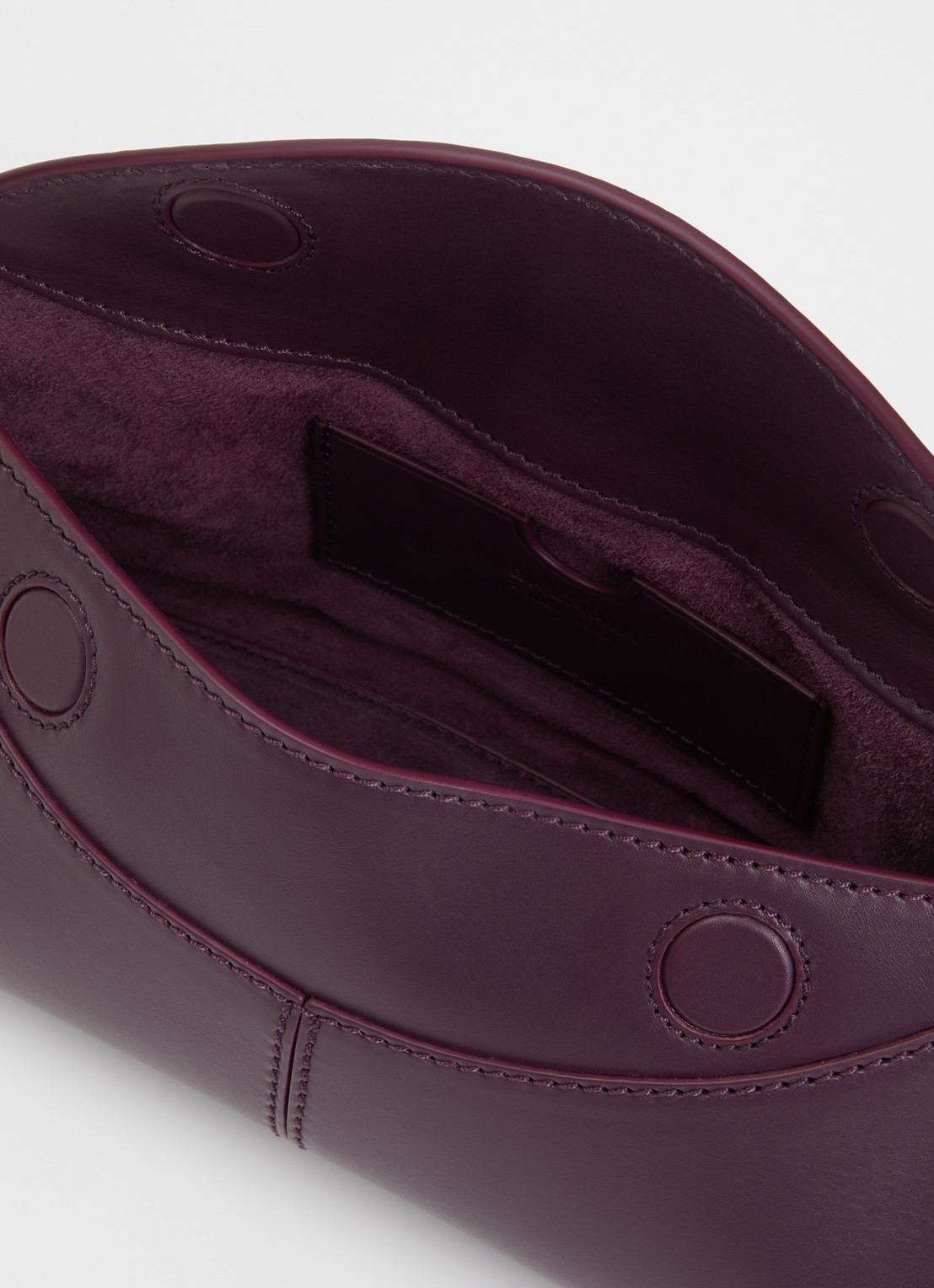 BALMAIN Baguette schoudertas van kalfsleer - detail bordeauxrood