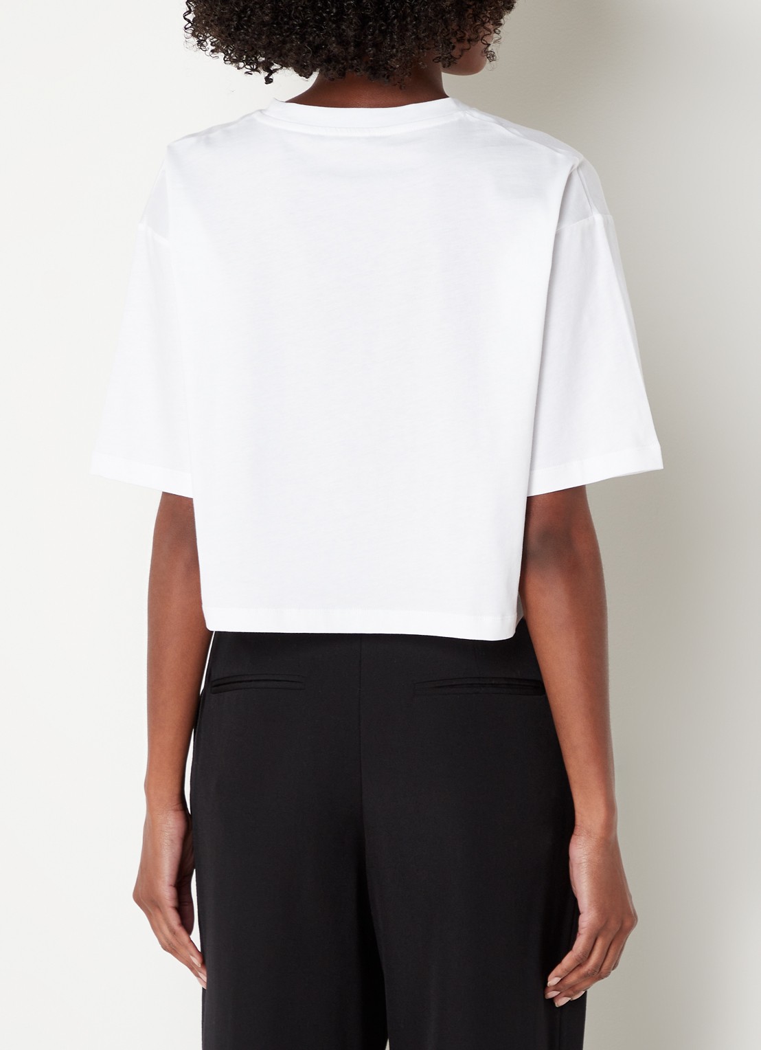 Balmain Crop top met logoprint - achterkant 5 wit