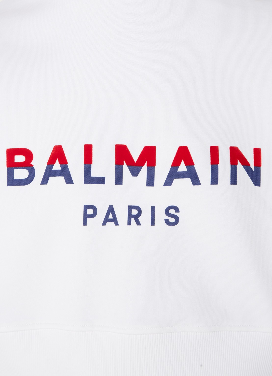 Balmain Cropped sweater met logo flockprint en sierknopen - detail 5 wit