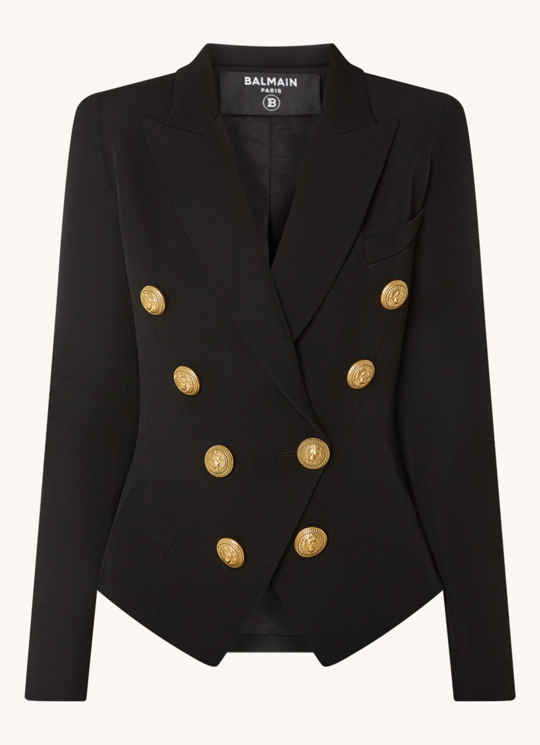 Balmain Double-breasted blazer van scheerwol - voorkant 2 zwart