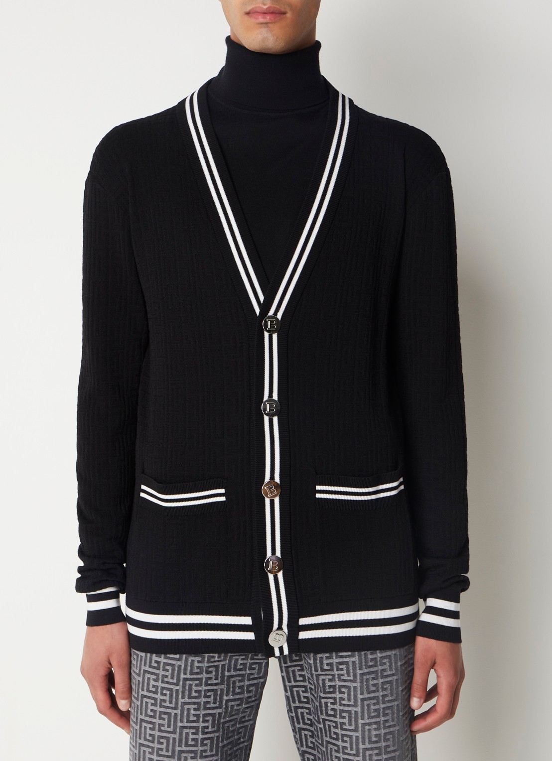 Balmain Fijngebreid vest in wolblend  - detail 2 zwart
