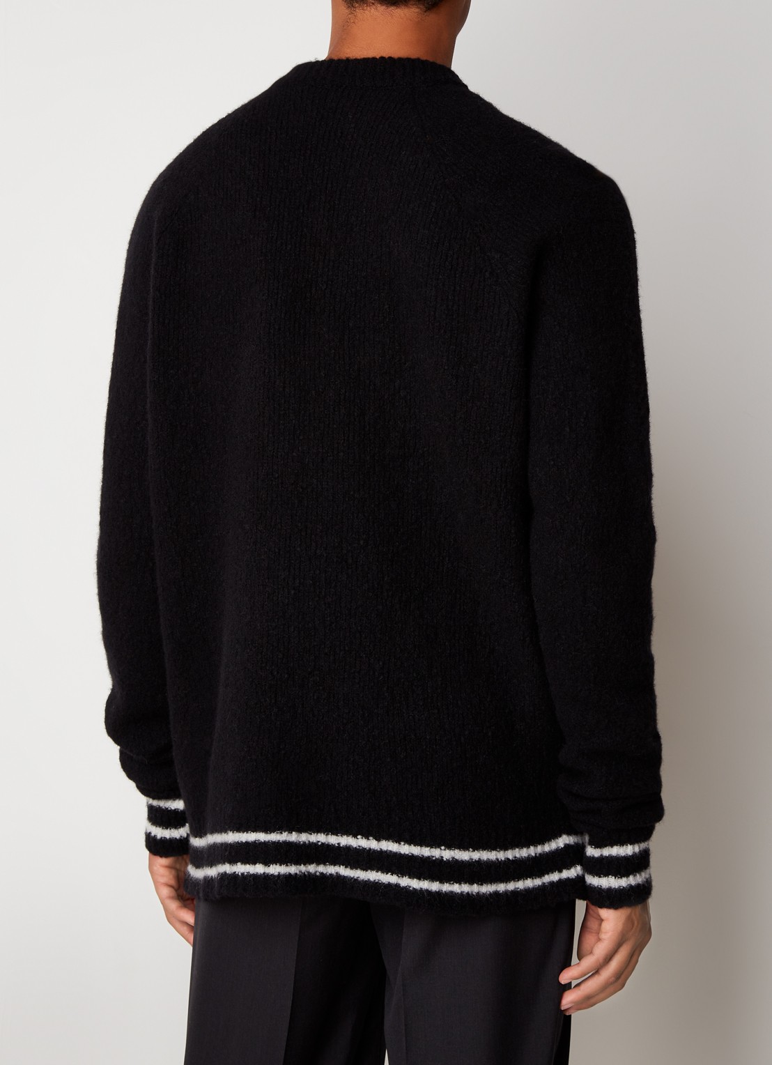 Balmain Grofgebreid pullover in kasjmierblend met sierknopen - achterkant 5 zwart
