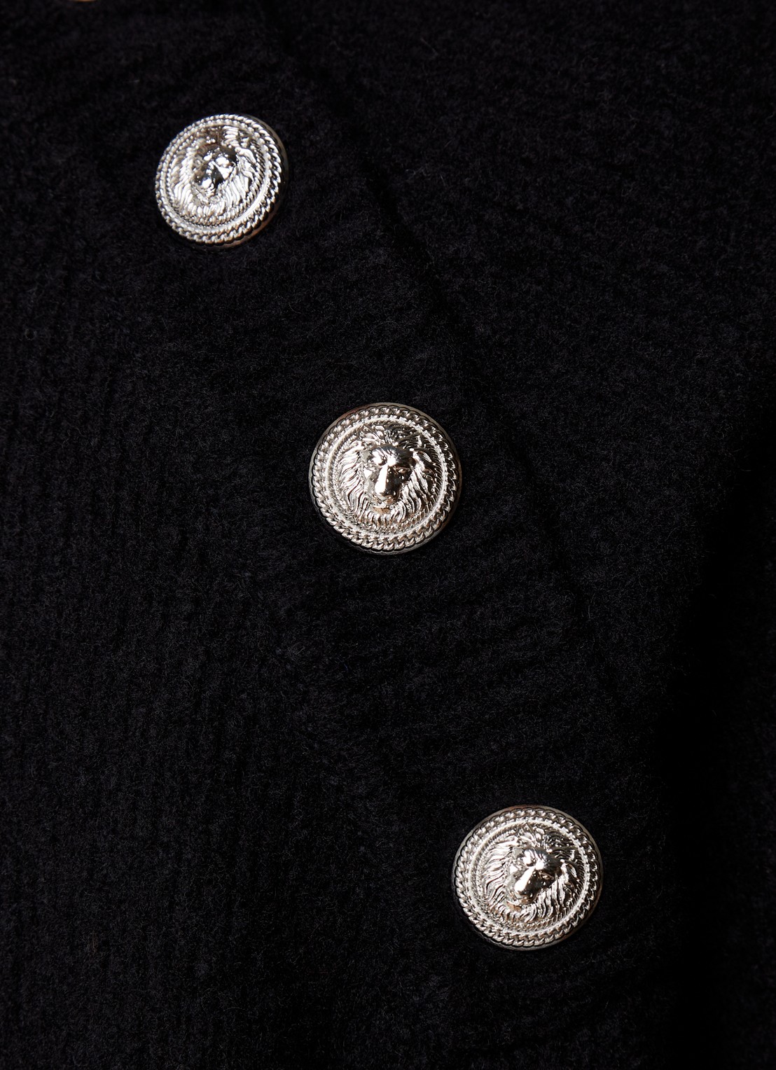 Balmain Grofgebreid pullover in kasjmierblend met sierknopen - detail 4 zwart